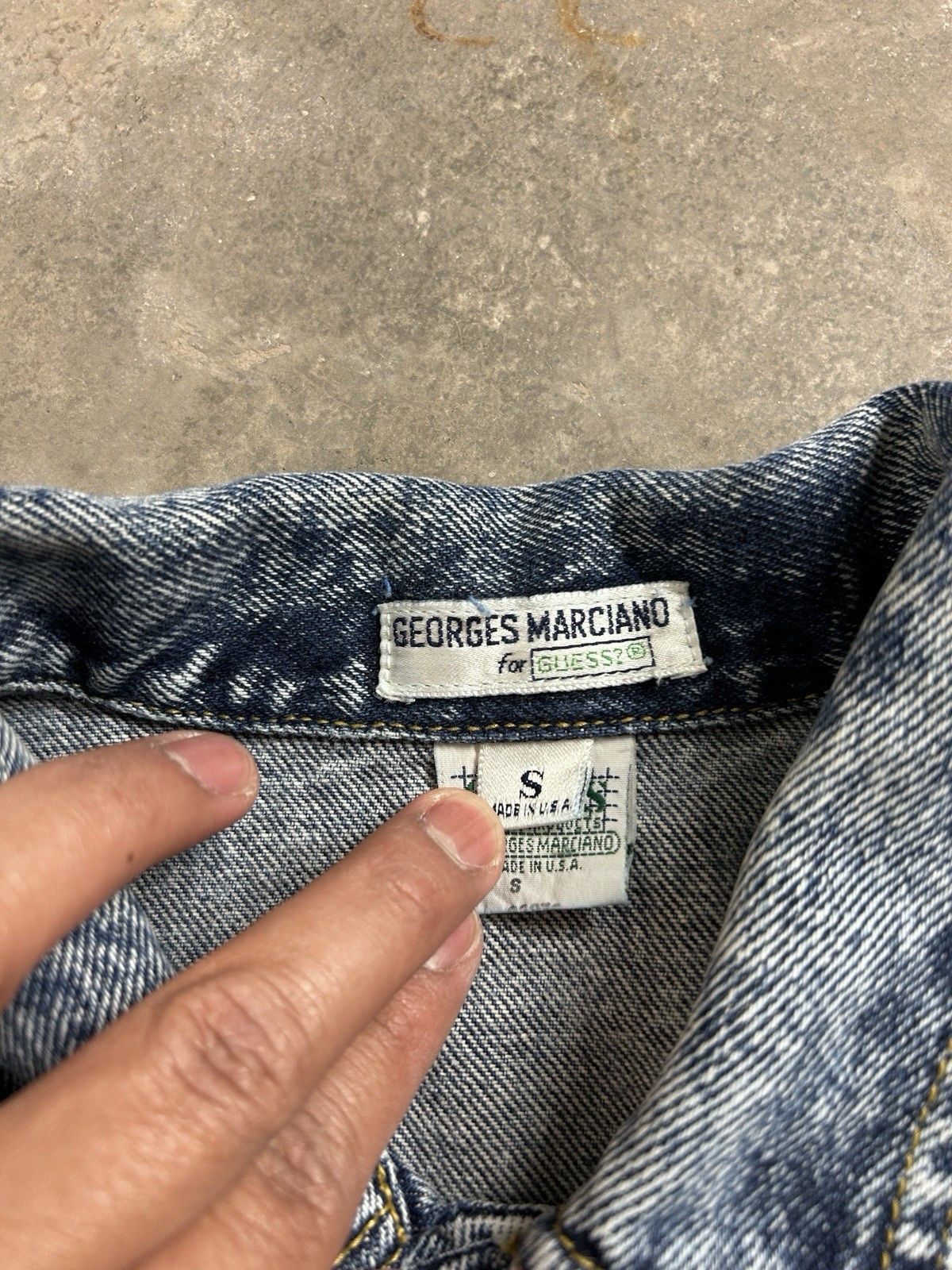 Guess Vintage GUESS Georges Marciano Denim Jacket Acid Wash Size S / US 4 / IT 40 - 7 Thumbnail