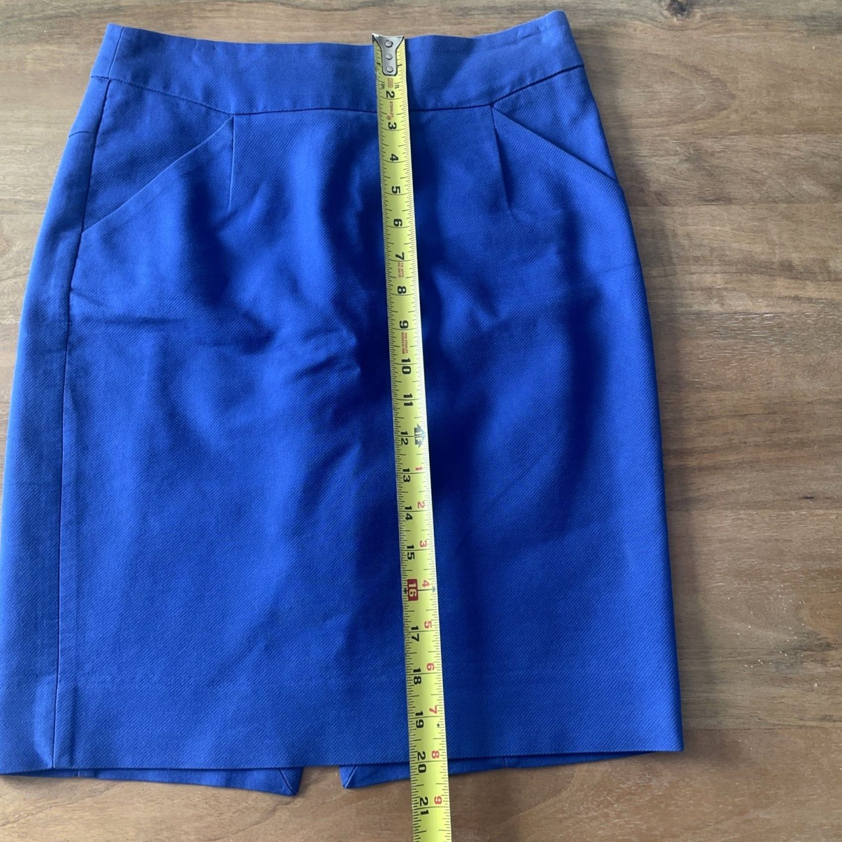 J.Crew VINTAGE J.CREW The Pencil Skirt Womens Size 0 Blue 100% Cotton A-line Short Skirt Women Slim Office Chic 90s Y2K Size 25" / US 0 / IT 36 - 7 Thumbnail