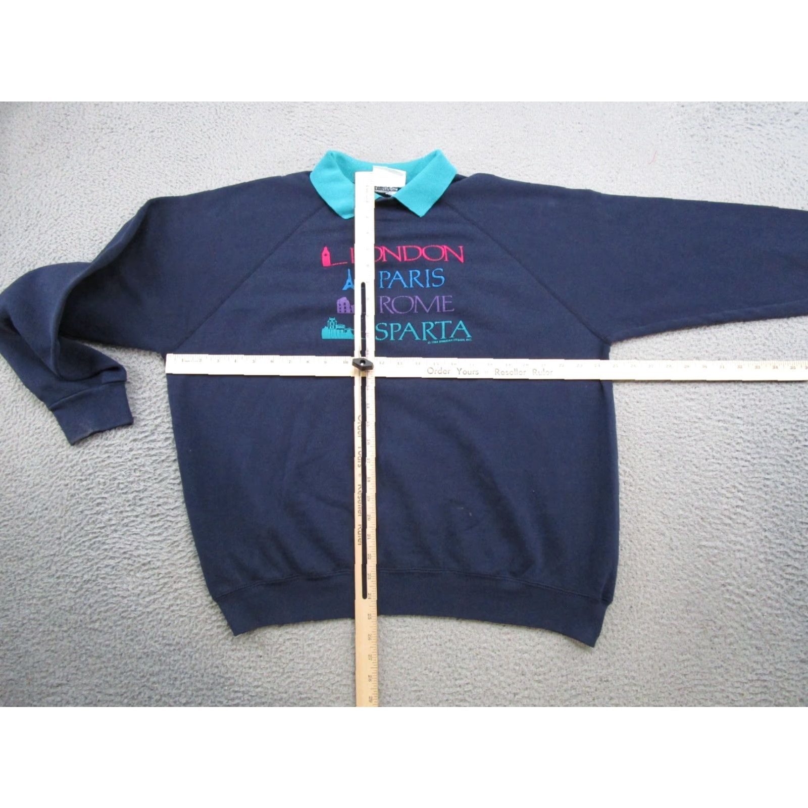 Vintage VINTAGE Brindar Collared 1989 90s 80s Sweatshirt Women's XL Blue Cotton Pullover Sweater Shirt Size XL / US 12-14 / IT 48-50 - 6 Thumbnail