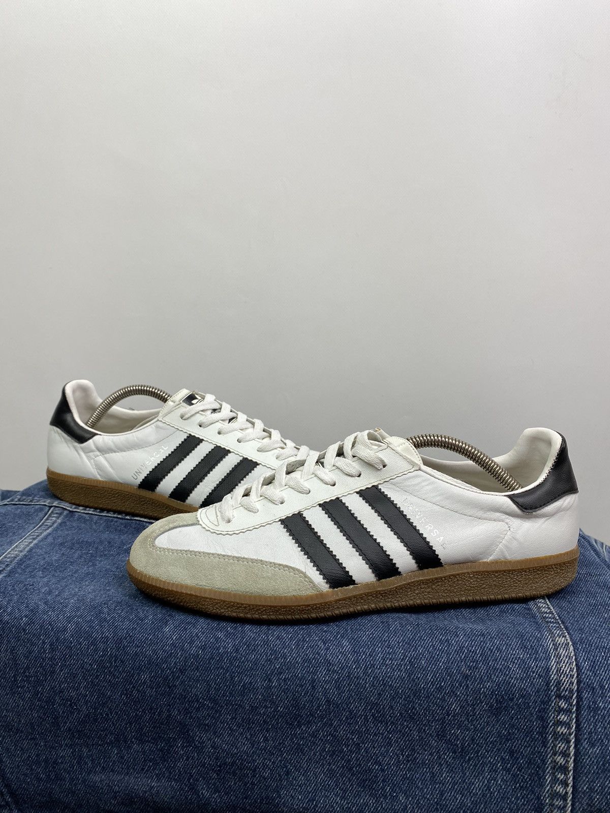 image of Vintage 1995 Adidas Universal Leather Sneakers in White, Men's