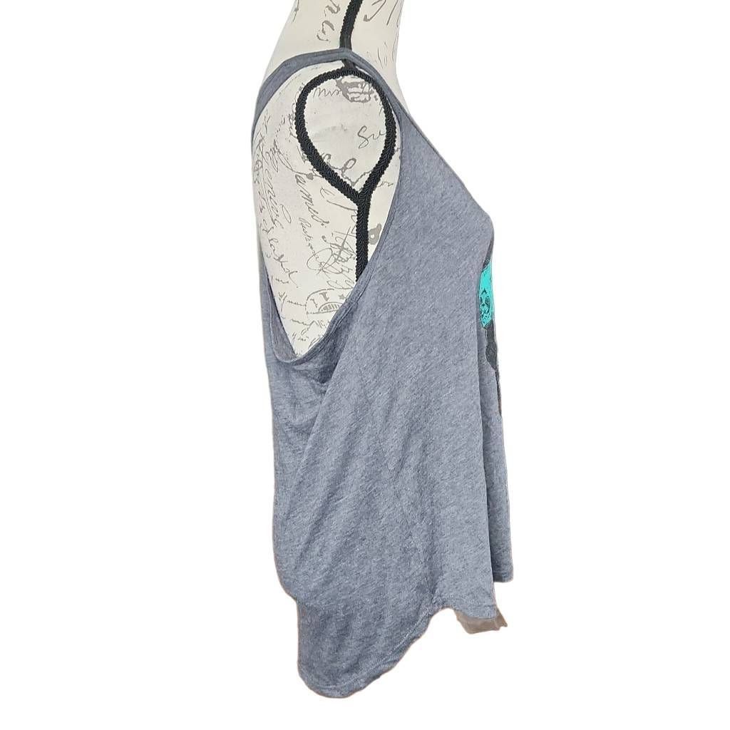 Volcom Volcom Women's Size XL Gray Teal Skull Racerback Tank Size XL / US 12-14 / IT 48-50 - 4 Thumbnail