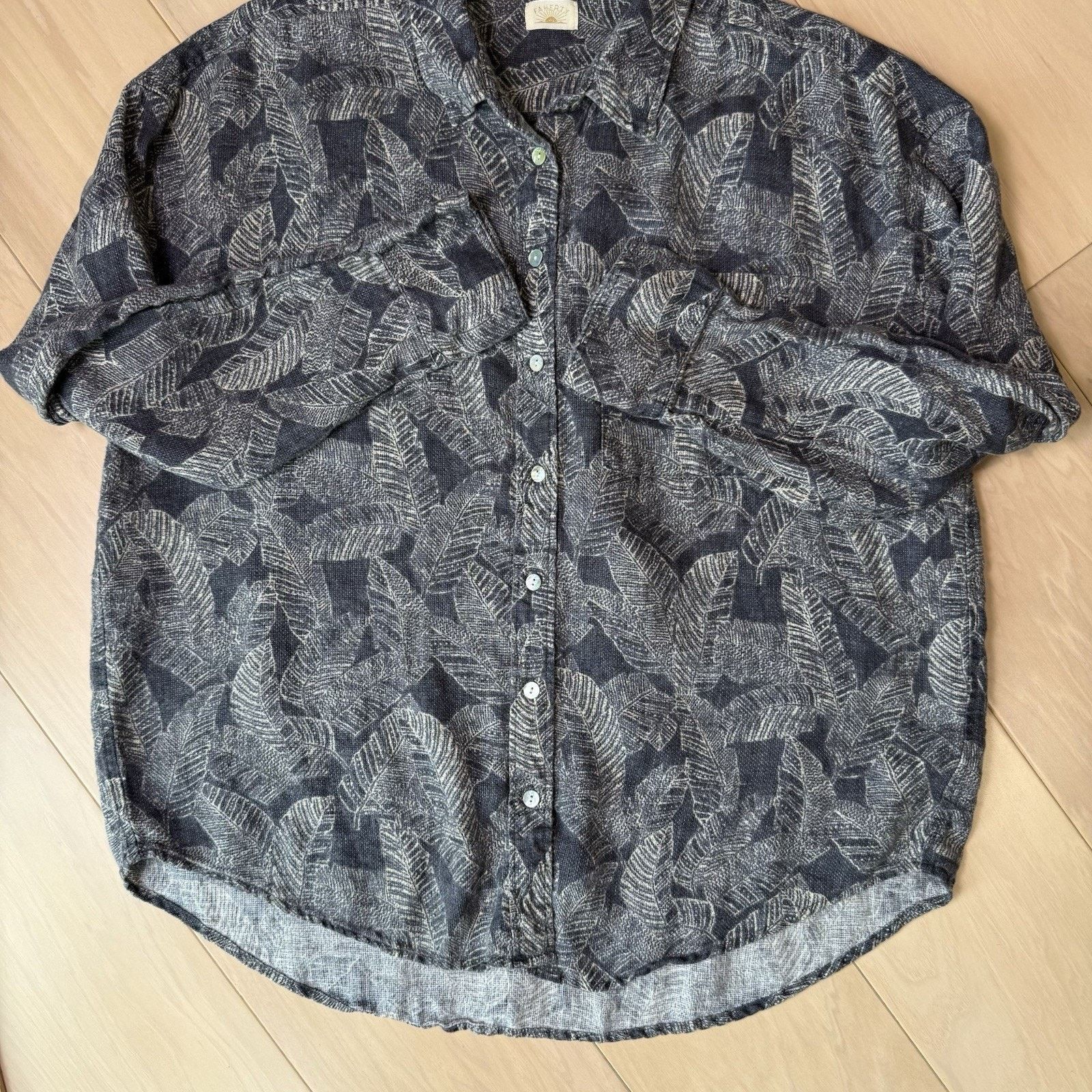Faherty Faherty Breeze Linen Shirt Large Gray Minimalist Long Sleeve Size US L / EU 52-54 / 3 - 6 Thumbnail