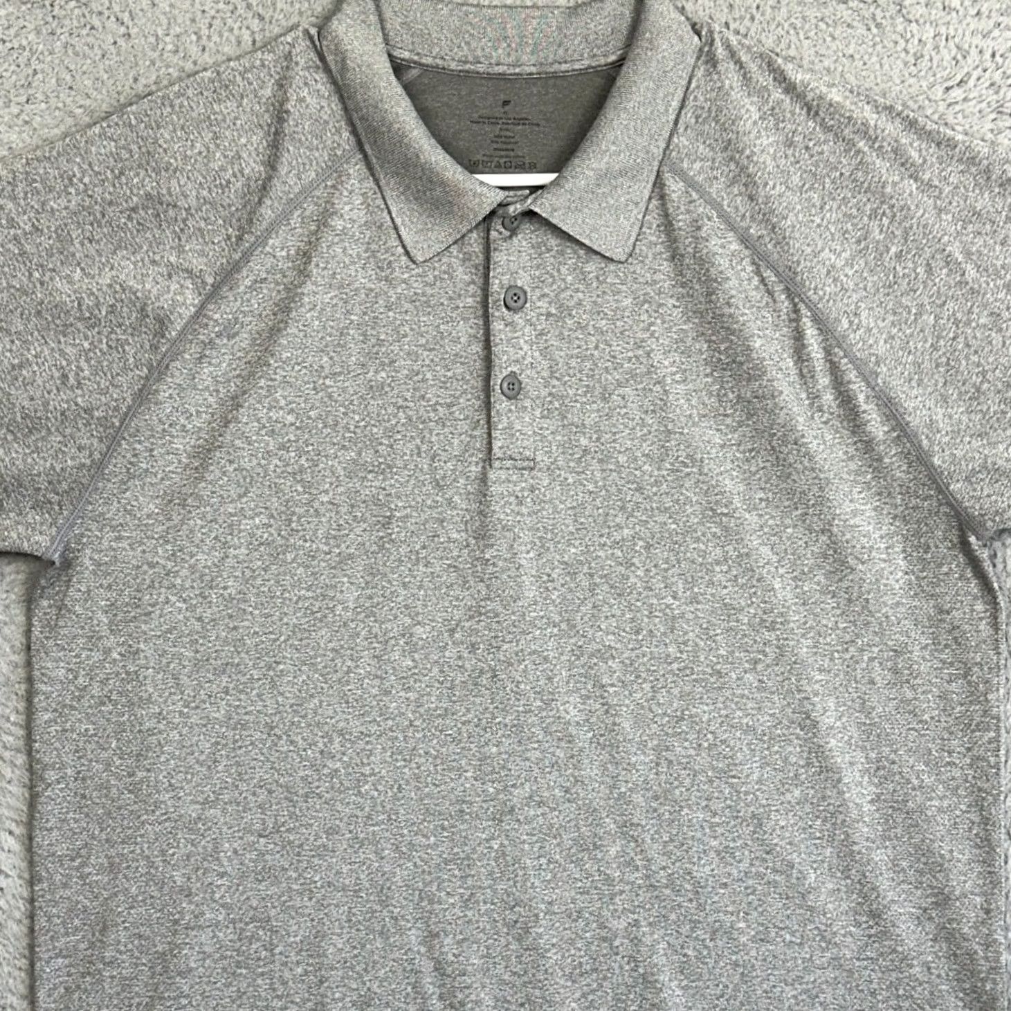 Fabletics Fabletics Polo Shirt Mens XL Gray Heathered Golf Slim Fit Performance Rugby Logo Shirt Size US XL / EU 56 / 4 - 2 Thumbnail