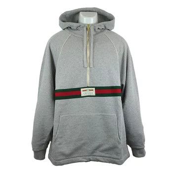 Gucci o1s1wg111025 Cotton Jersey Sweatshirt With Web in Grey Size US L / EU 52-54 / 3 - 2 Thumbnail