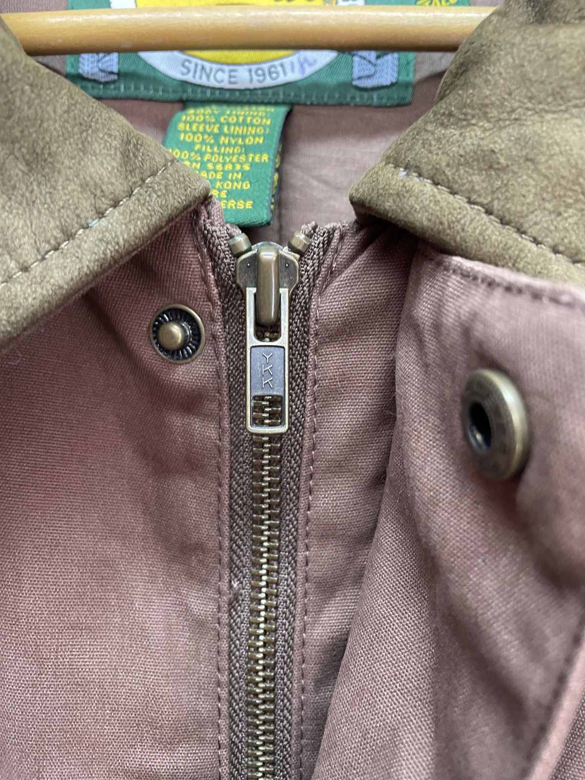 Schott Vintage y2k Avirex Vibe Cabelas Brown Nylon Leather Jacket Size US XL / EU 56 / 4 - 10 Thumbnail