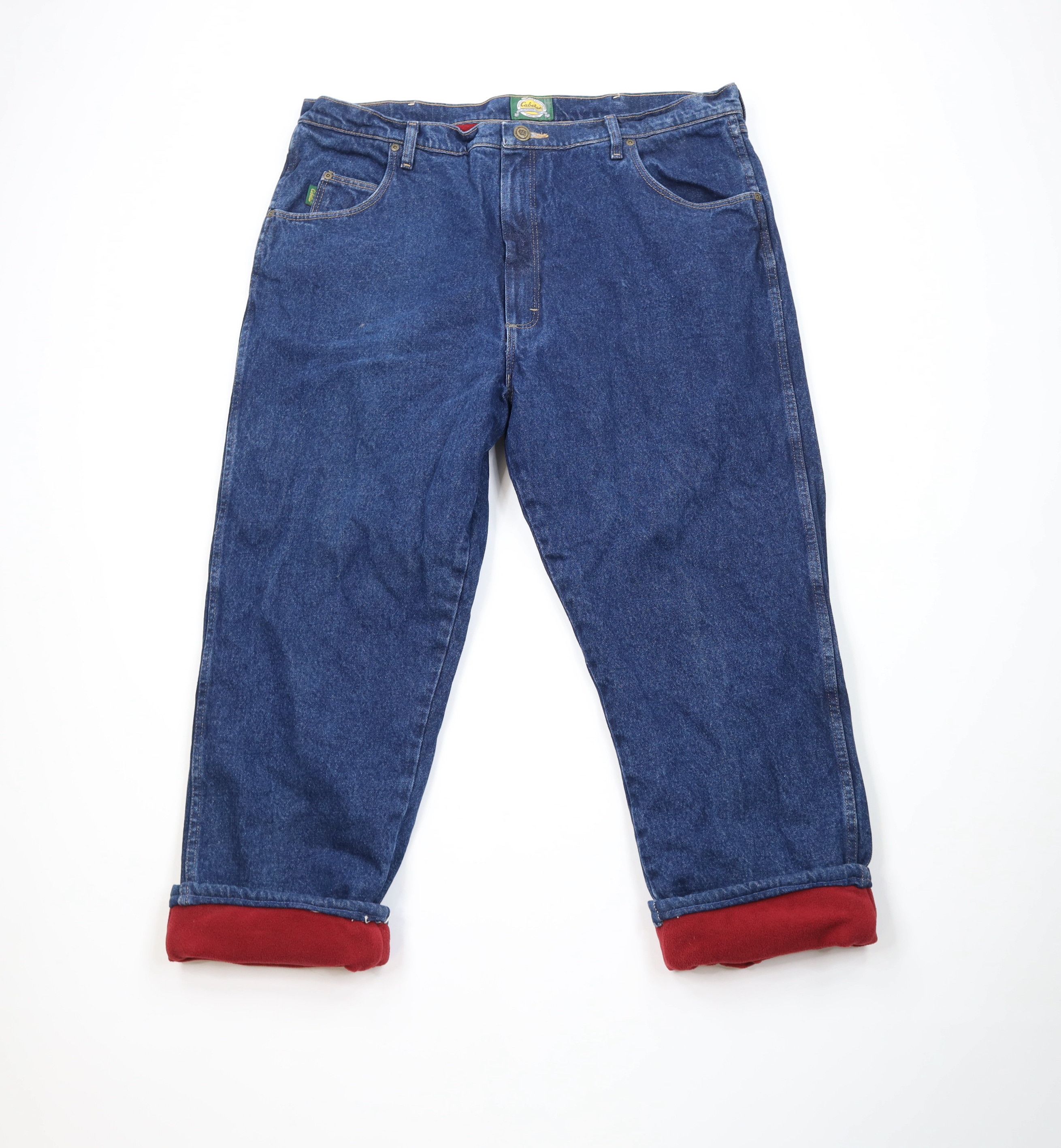 Cabelas Vintage Cabelas Heavyweight Lined Wide Leg Denim Jeans Blue Size US 42 / EU 58 - 1 Thumbnail