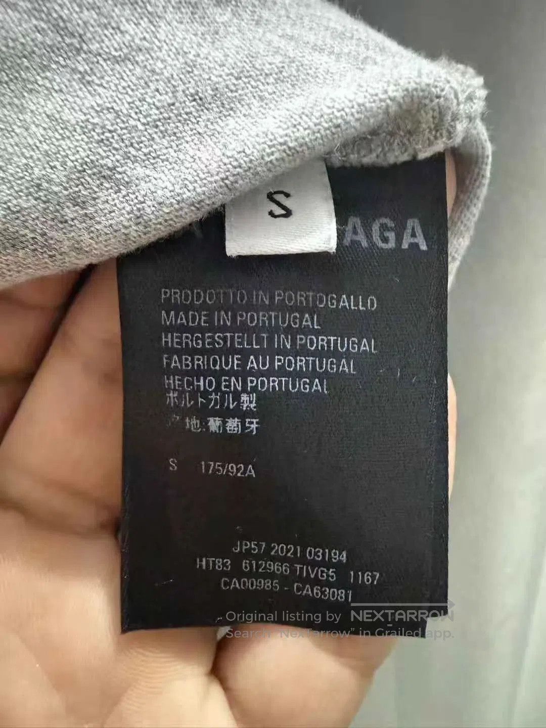 Balenciaga Balenciaga Grey Front and Back Printed Logo Short Sleeve| Size US S / EU 44-46 / 1 - 4 Thumbnail