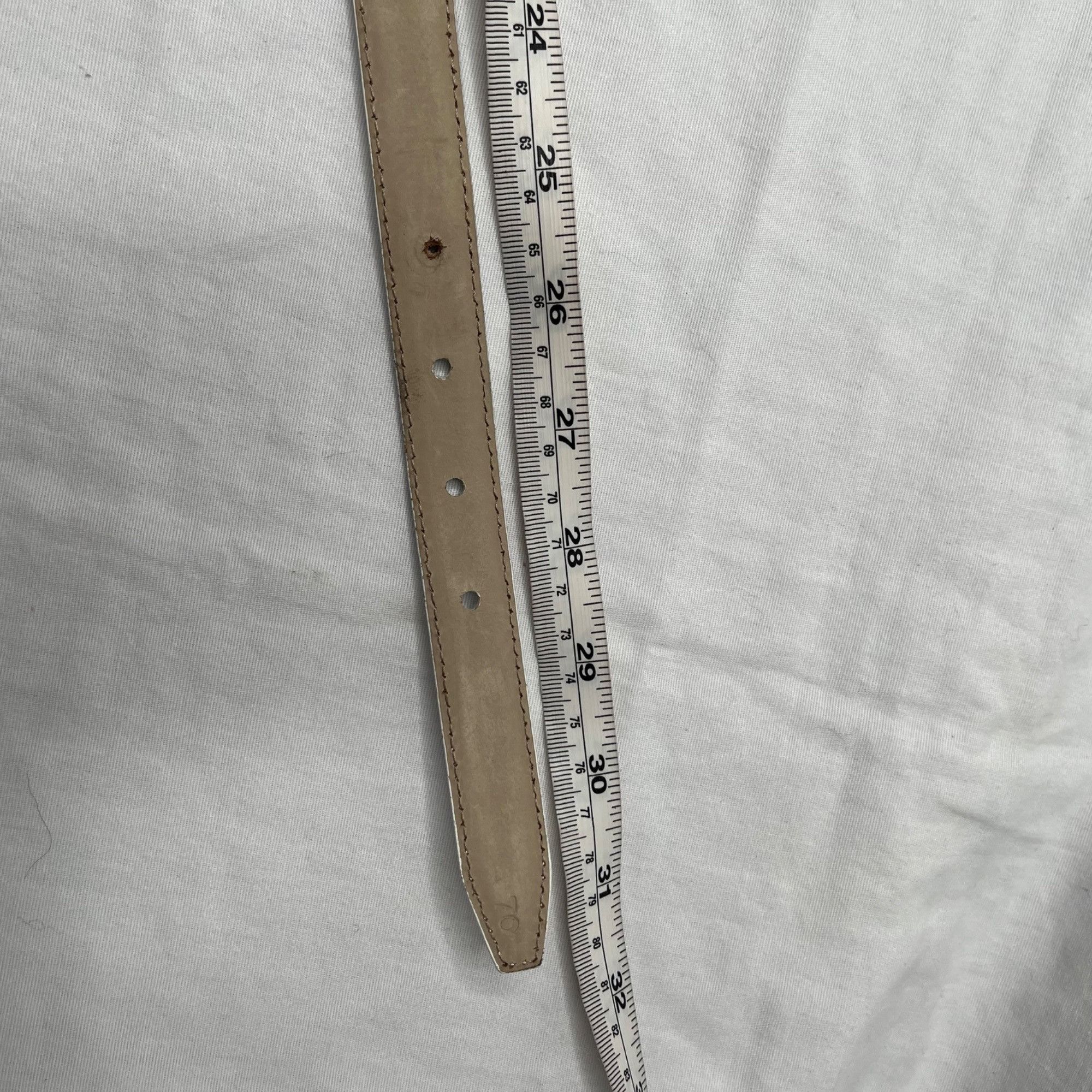 Salvatore Ferragamo Salvatore Ferragamo White Leather Belt Gold Hardware Size 70 Size ONE SIZE - 4 Thumbnail