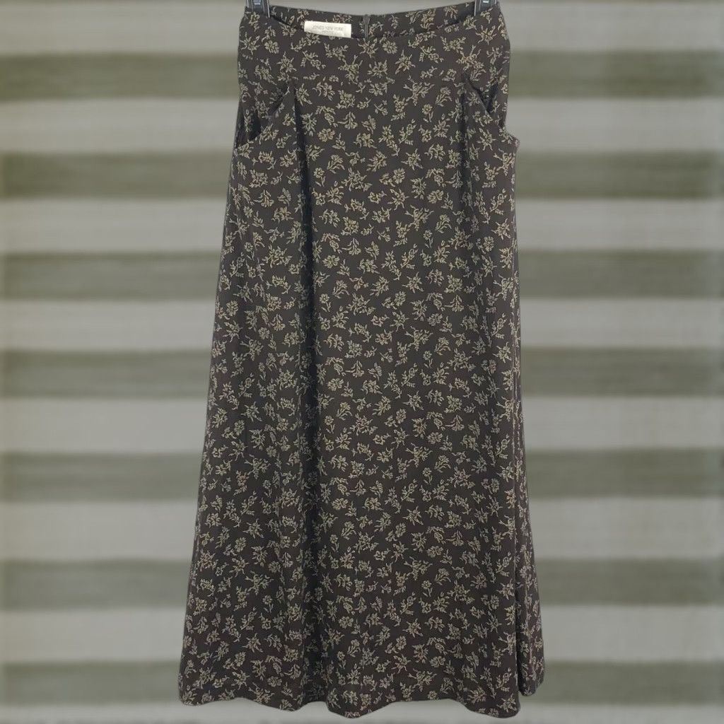 Jones New York VINTAGE Jones New York A-Line Midi Skirt 4P Brown Floral Bohemian Retro Workwear Womens Size 27" / US 4 / IT 40 - 1 Thumbnail