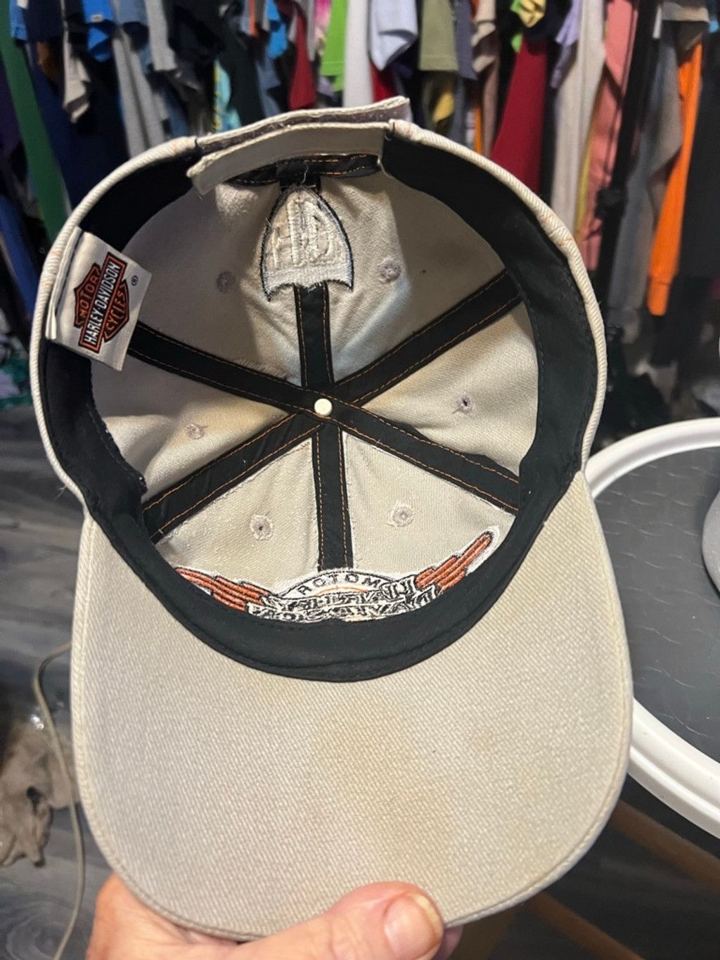 Harley Davidson Men's Harley-Davidson Tan Orange Black Logo Baseball Hat Size ONE SIZE - 5 Thumbnail