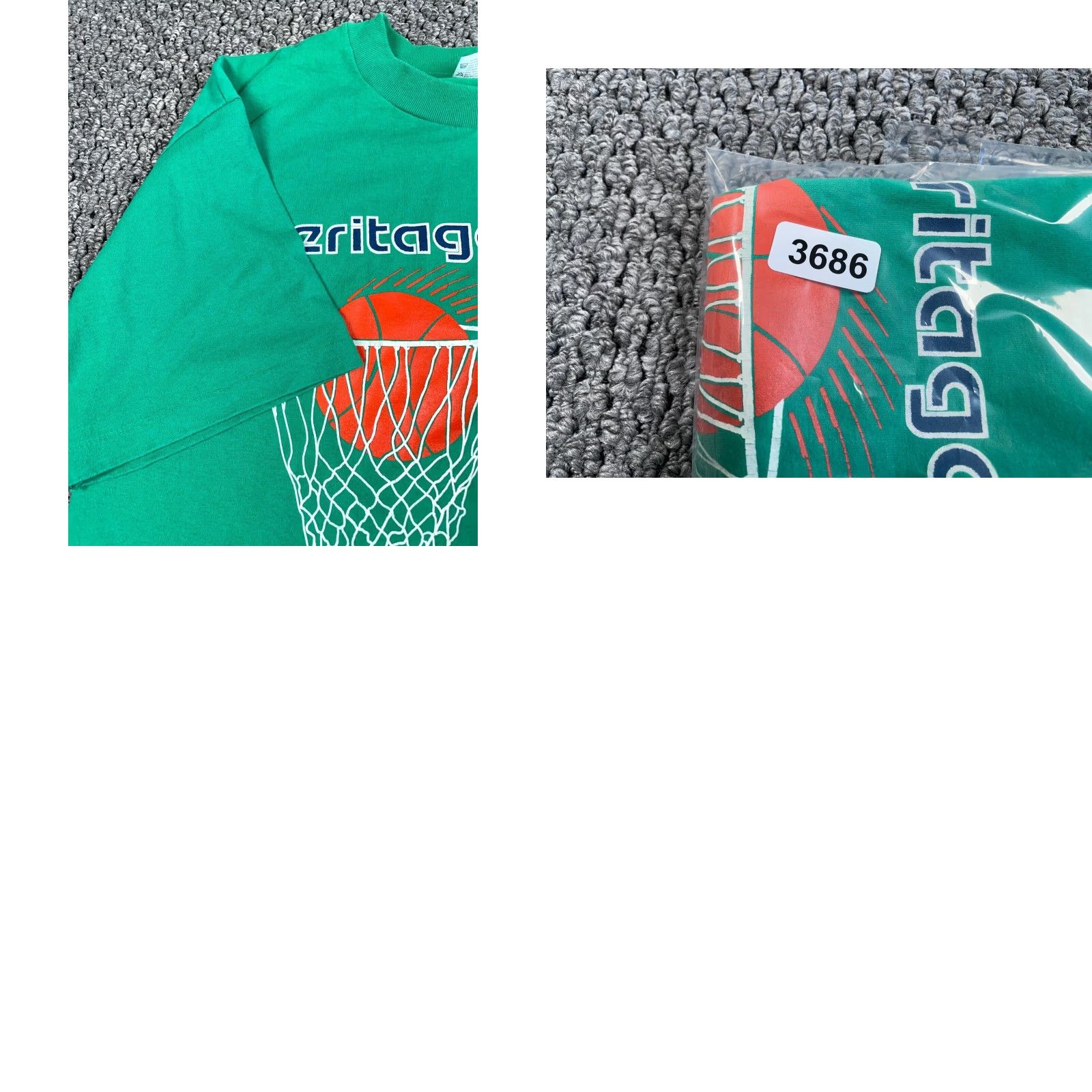 Hanes VINTAGE Hanes T-Shirt Green 90s Heritage Hoop Basketball Camp Graphic Print Adult Large Mens Shirt Size US L / EU 52-54 / 3 - 8 Thumbnail