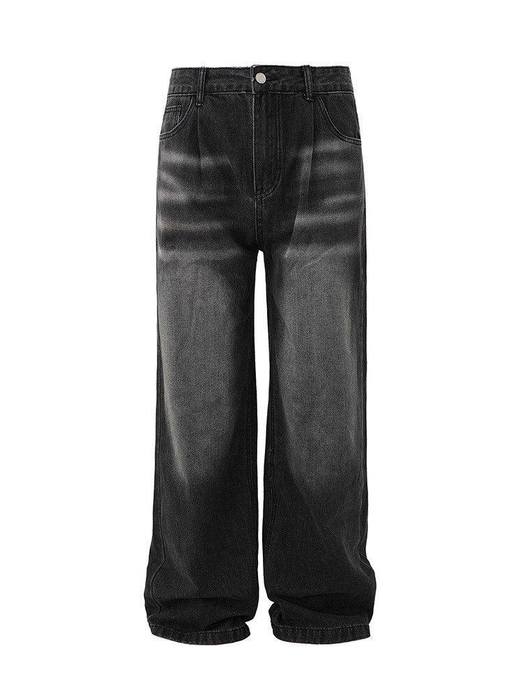 Japanese Brand × Jean Retro loose straight leg wide leg high street jeans Size US 32 / EU 48 - 5 Thumbnail