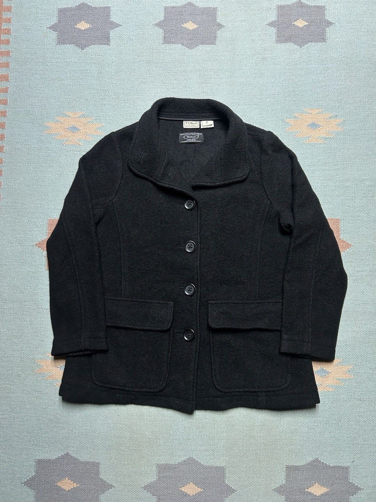L.L. Bean LL Bean Wool Coat Womens Petite Medium Jacket Bellandi Italy Size M / US 6-8 / IT 42-44 - 1 Thumbnail