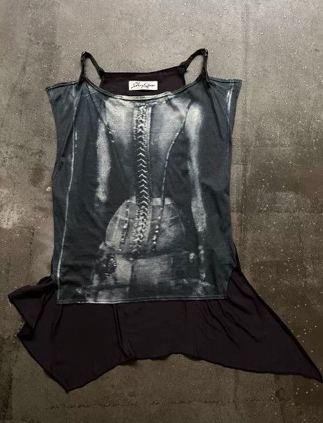 Share Spirit Homme SHARE SPIRIT Portrait Print Camisole Dress Size L / US 10 / IT 46 - 2 Thumbnail