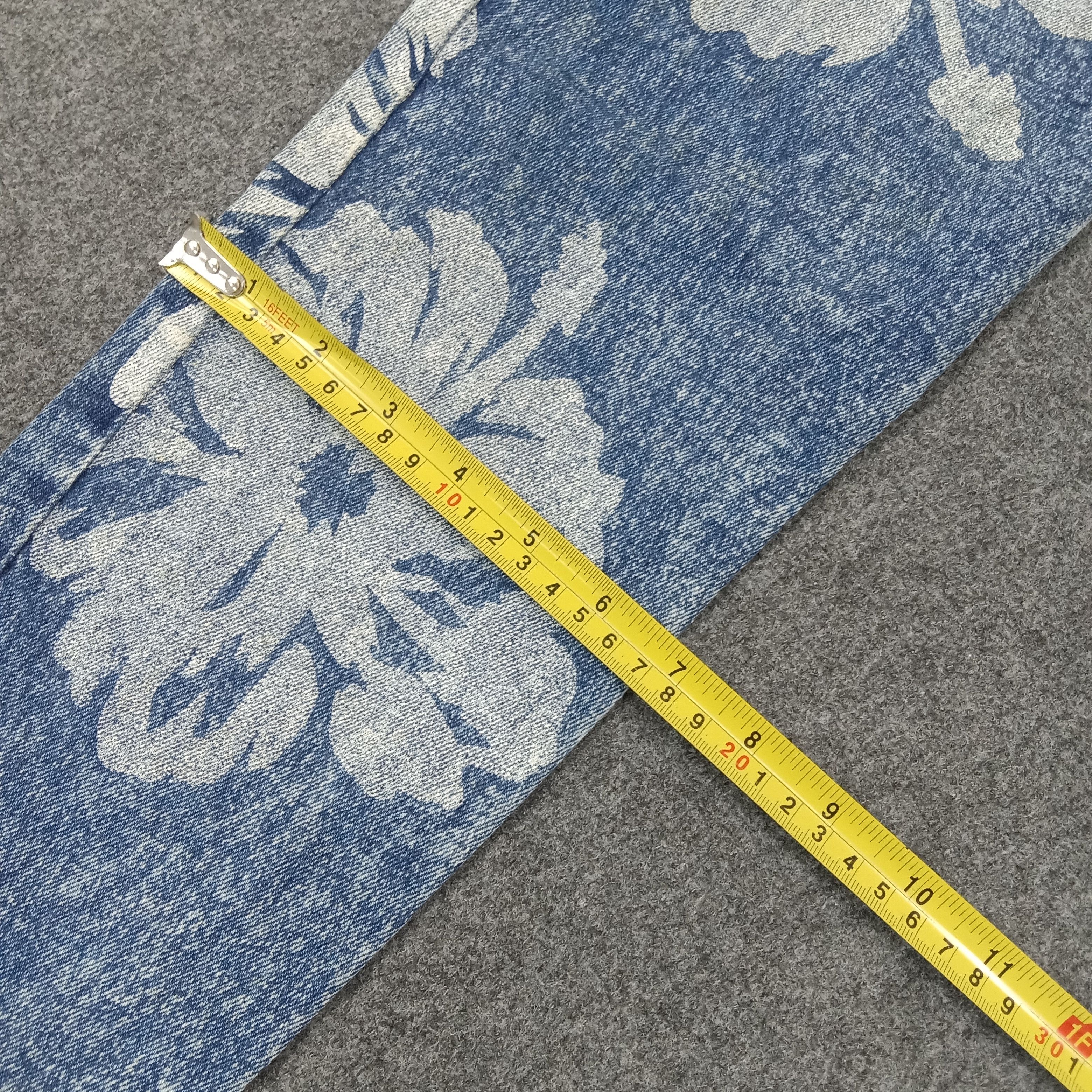 Japanese Brand Ryu Sports Japanese Flower Full Print Jeans C258N26 Size 23" - 12 Thumbnail