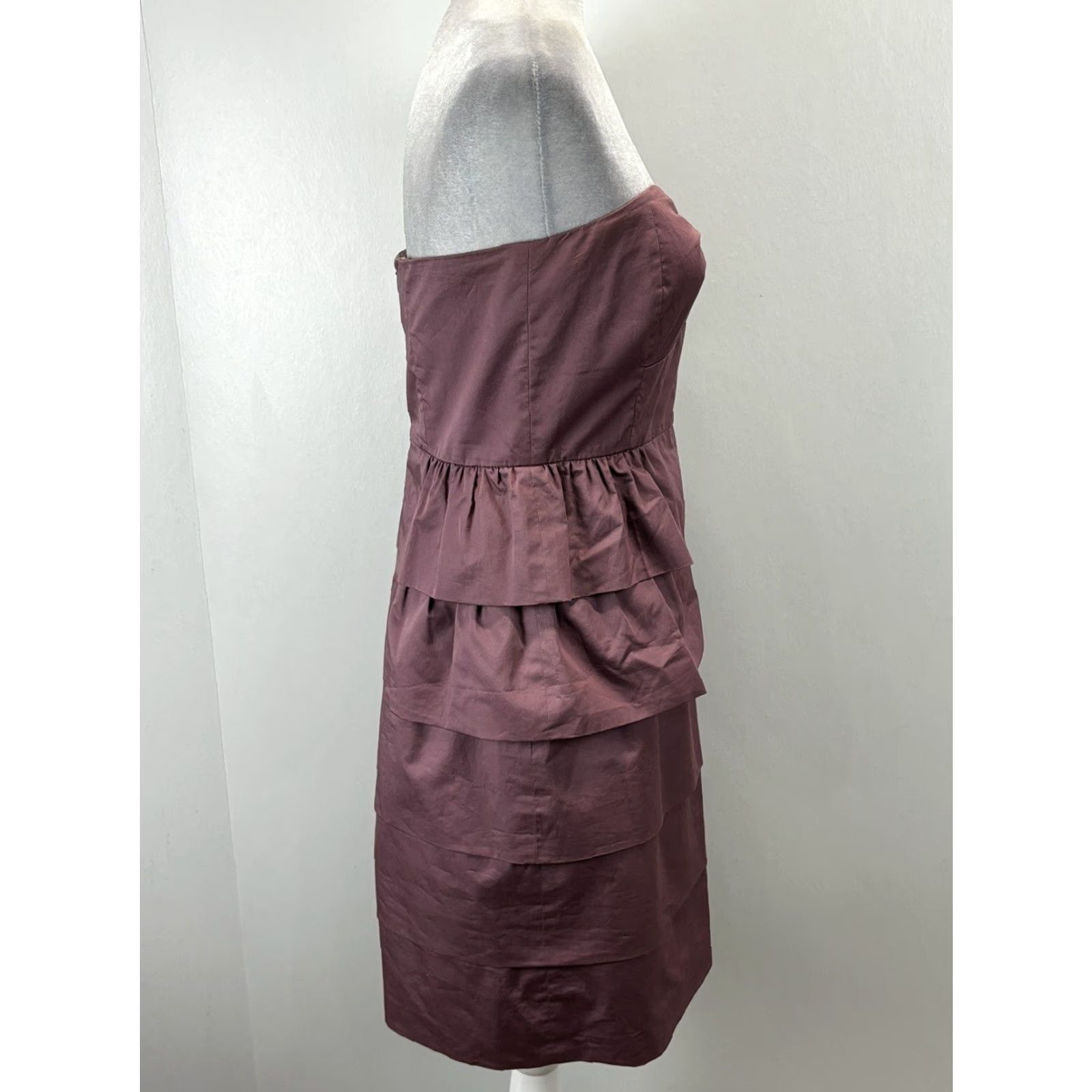 J.Crew J.CREW Strapless Tiered Cocktail Dress 8 Mauve Party Evening Size M / US 6-8 / IT 42-44 - 4 Thumbnail