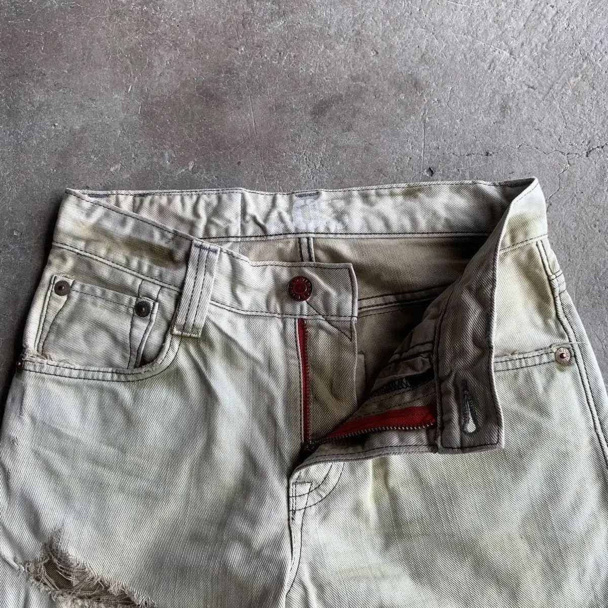 Kapital 💥 DESTROYED! Edwin 503 x Blue Trip Jeans Rugged Faded Pants Size US 29 - 10 Thumbnail
