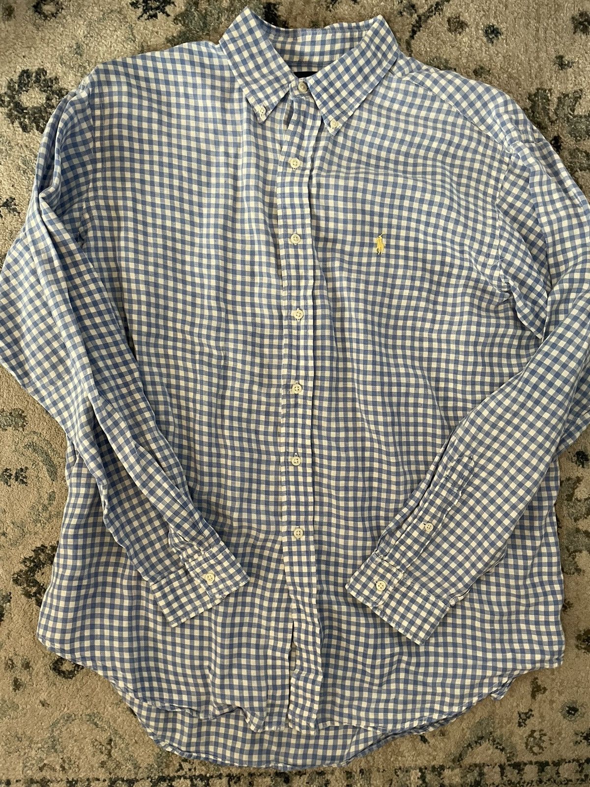 Polo Ralph Lauren × Vintage Silk & Linen Check Button Down Sport Shirt Size US XL / EU 56 / 4 - 2 Thumbnail