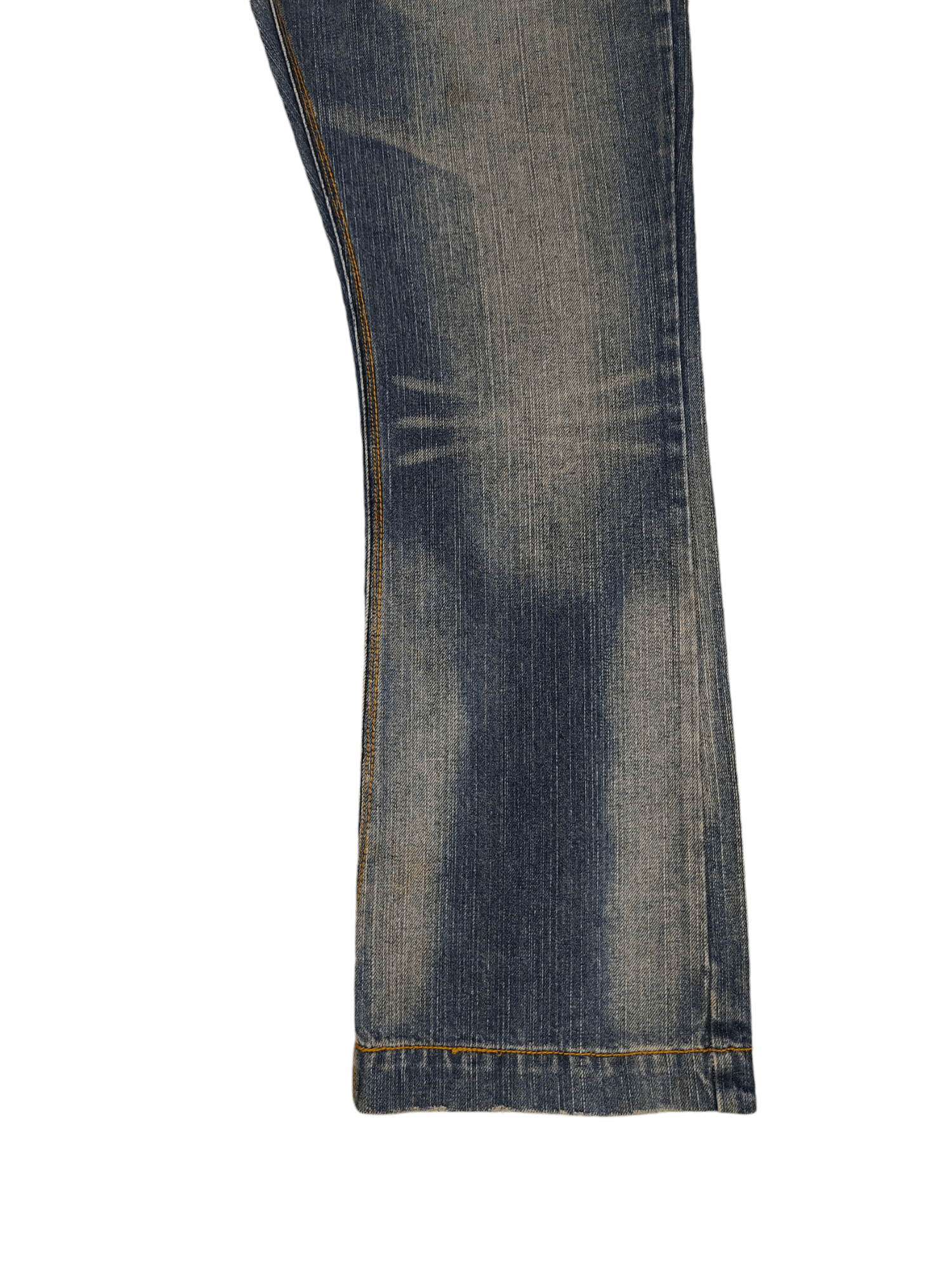 If Six Was Nine Flare Jeans Six Star Clawmark Distress Faded Denim Bootcut Size US 32 / EU 48 - 5 Thumbnail