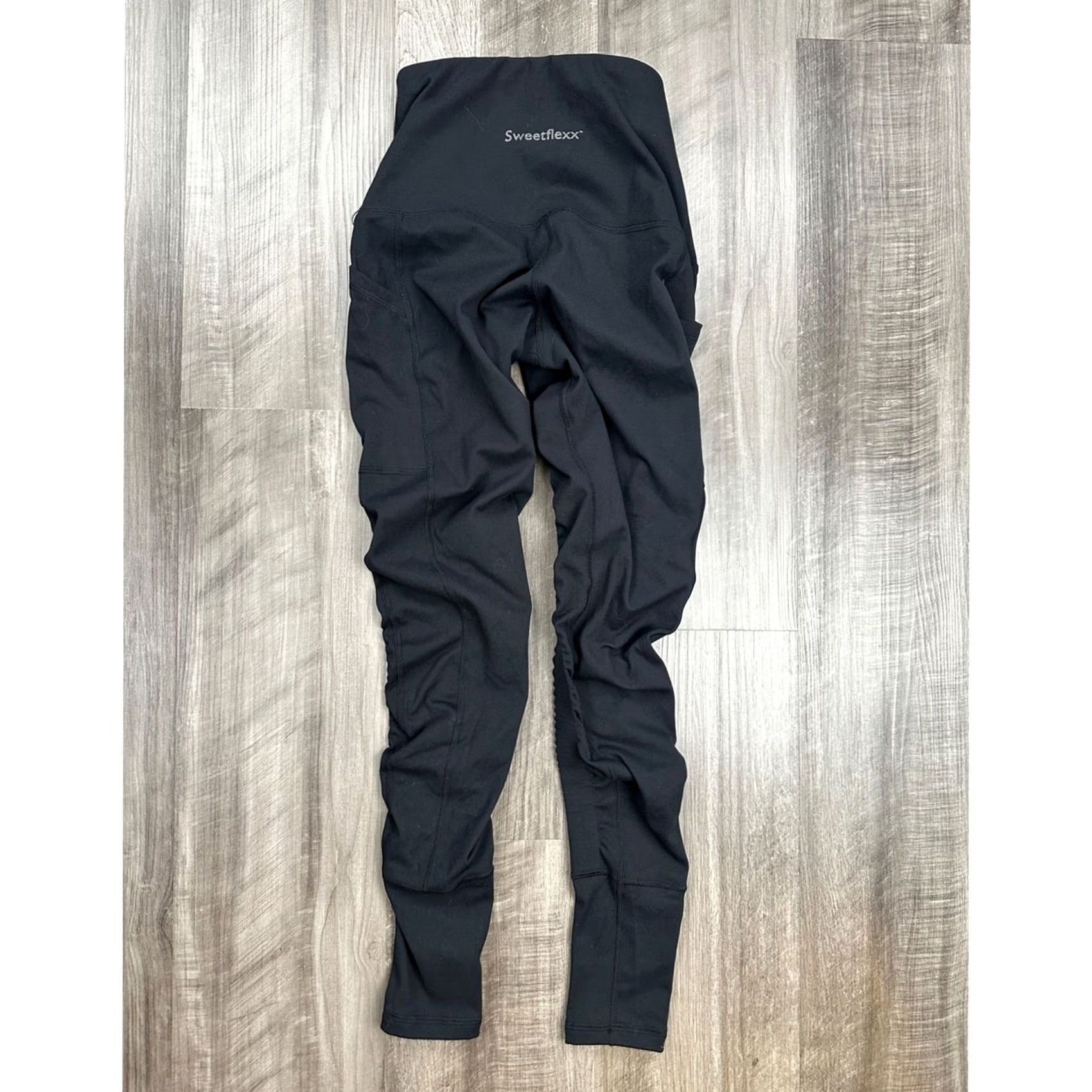 Vintage Sweetflexx Black High Rise Pockets Full Length Leggings - 4 Women Size 4 Regular Compression Polyester Spandex Leggings Size 27" / US 4 / IT 40 - 2 Thumbnail
