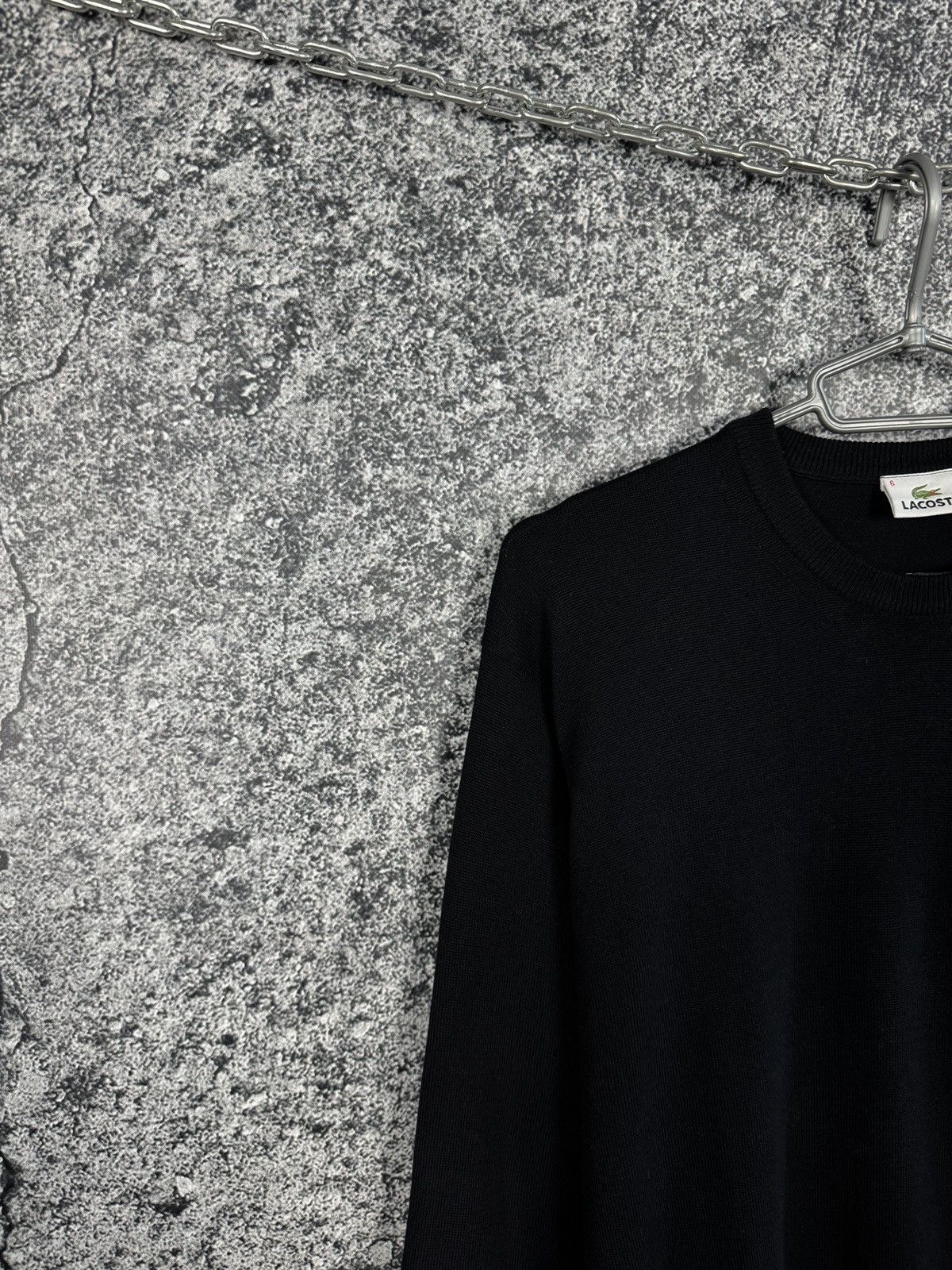 Lacoste Men’s Lacoste Crewneck Cotton Black Sweater Pullover XL Size US XL / EU 56 / 4 - 3 Thumbnail