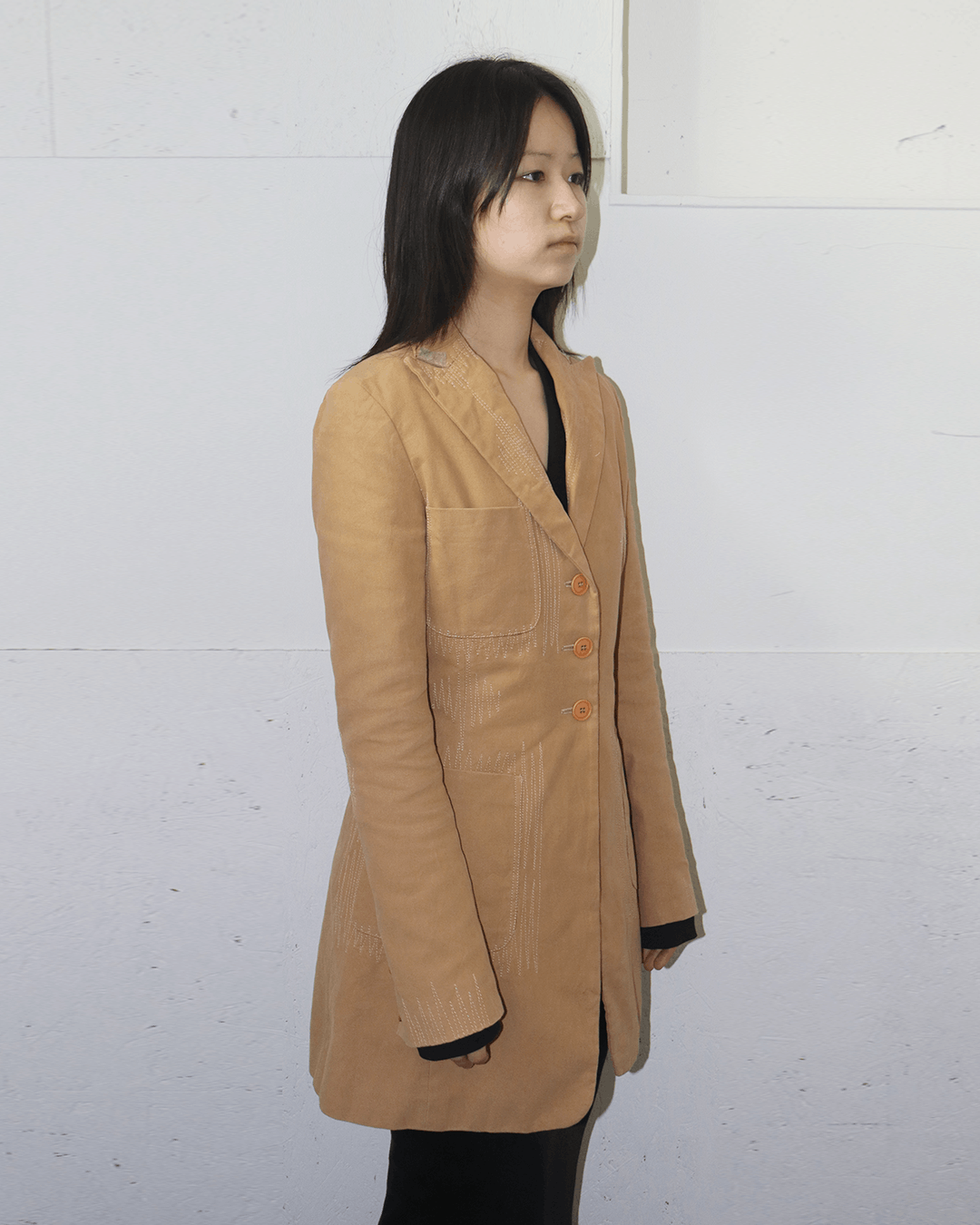 Vintage Corpo Nove by Mauro Taliani 1990s Raw Stitch Tailored Coat Size S / US 4 / IT 40 - 3 Thumbnail