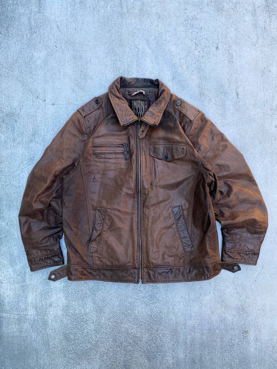 Other Leather Faded Avant Garde brown Rick Owens style Jacket Size US XL / EU 56 / 4 - 1 Thumbnail