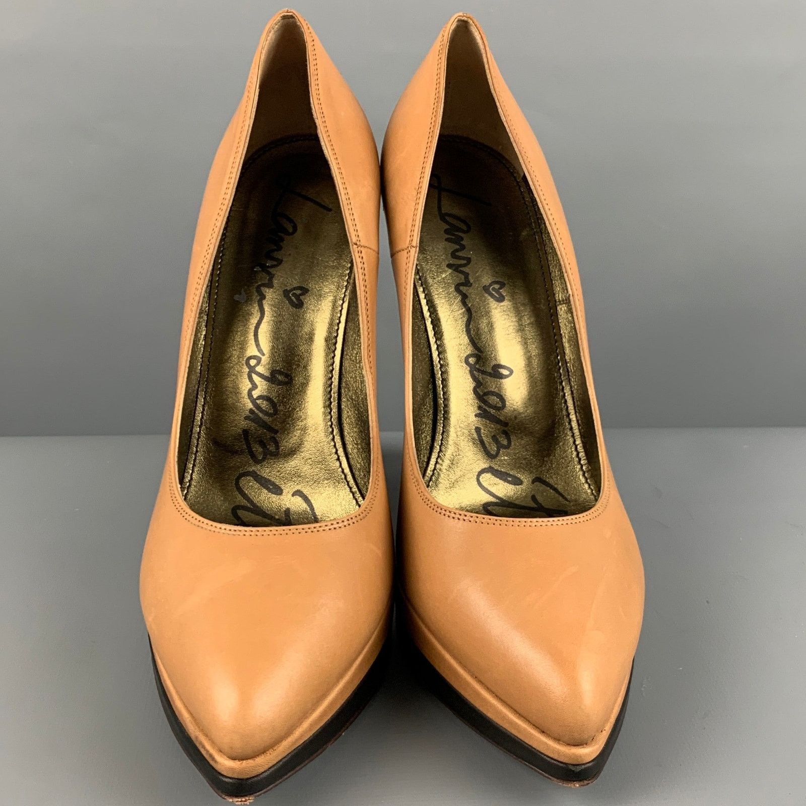 Lanvin LANVIN Size 9.5 Beige Clear Leather Wedge Pumps Size US 9.5 / IT 39.5 - 4 Thumbnail