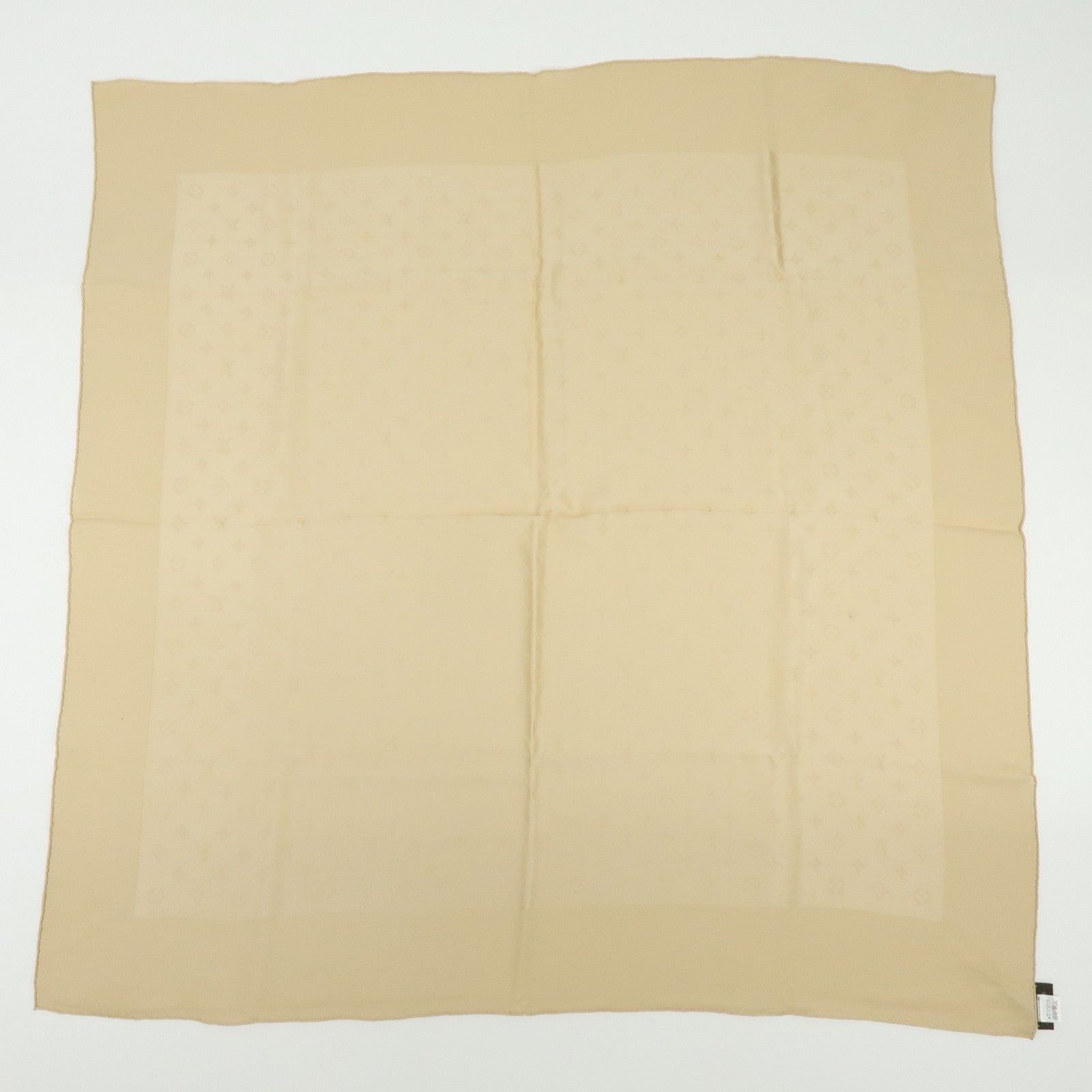 Louis Vuitton Louis Vuitton Monogram Silk Scarf Beige Size ONE SIZE - 2 Thumbnail