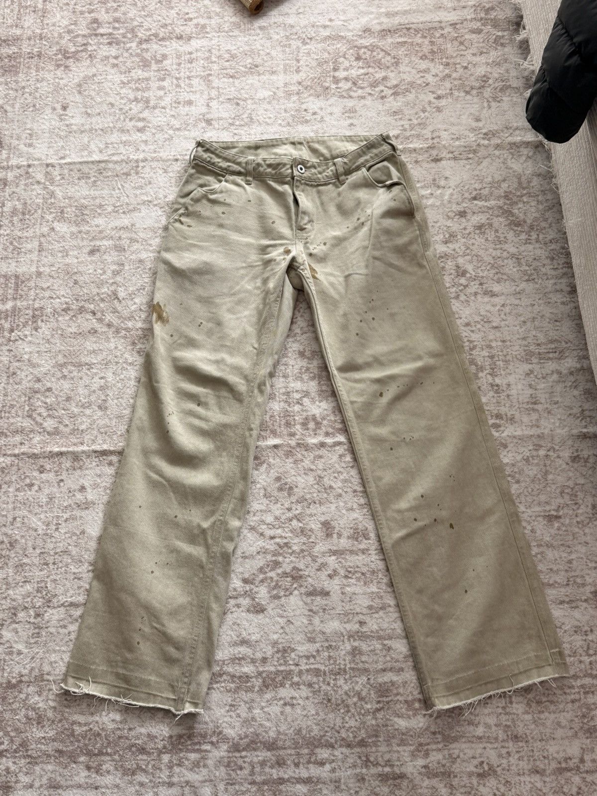 Troubled Waters Distressed Beige Denim Jeans with Frayed Hem Size US 31 - 1 Thumbnail