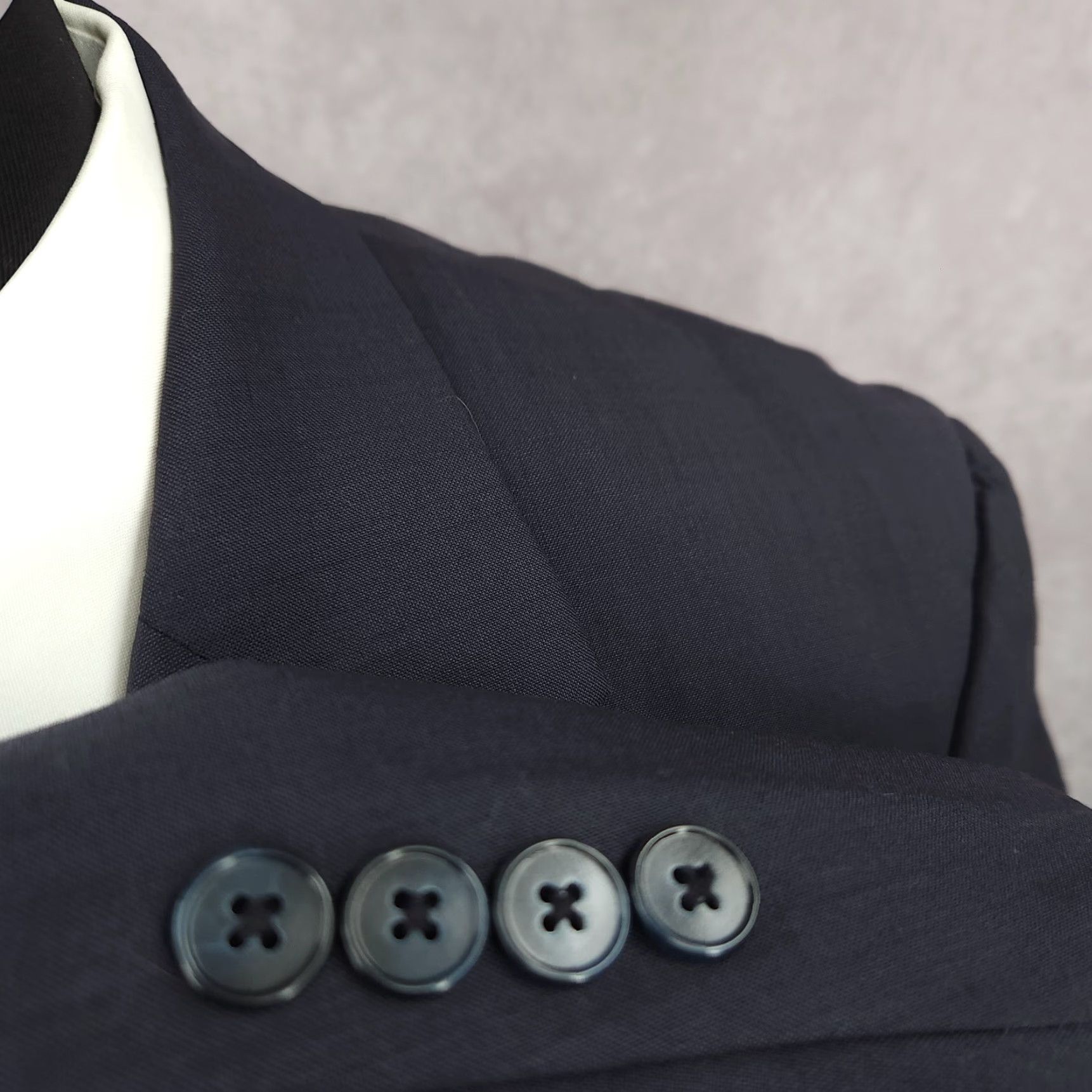 Vintage Savile Row Blazer Mens 40R Blue Wool Sport Coat Jacket 2 Buttons Vent Blazer Jacket Notch Lapel Single-Breasted Men Size 40R - 5 Thumbnail
