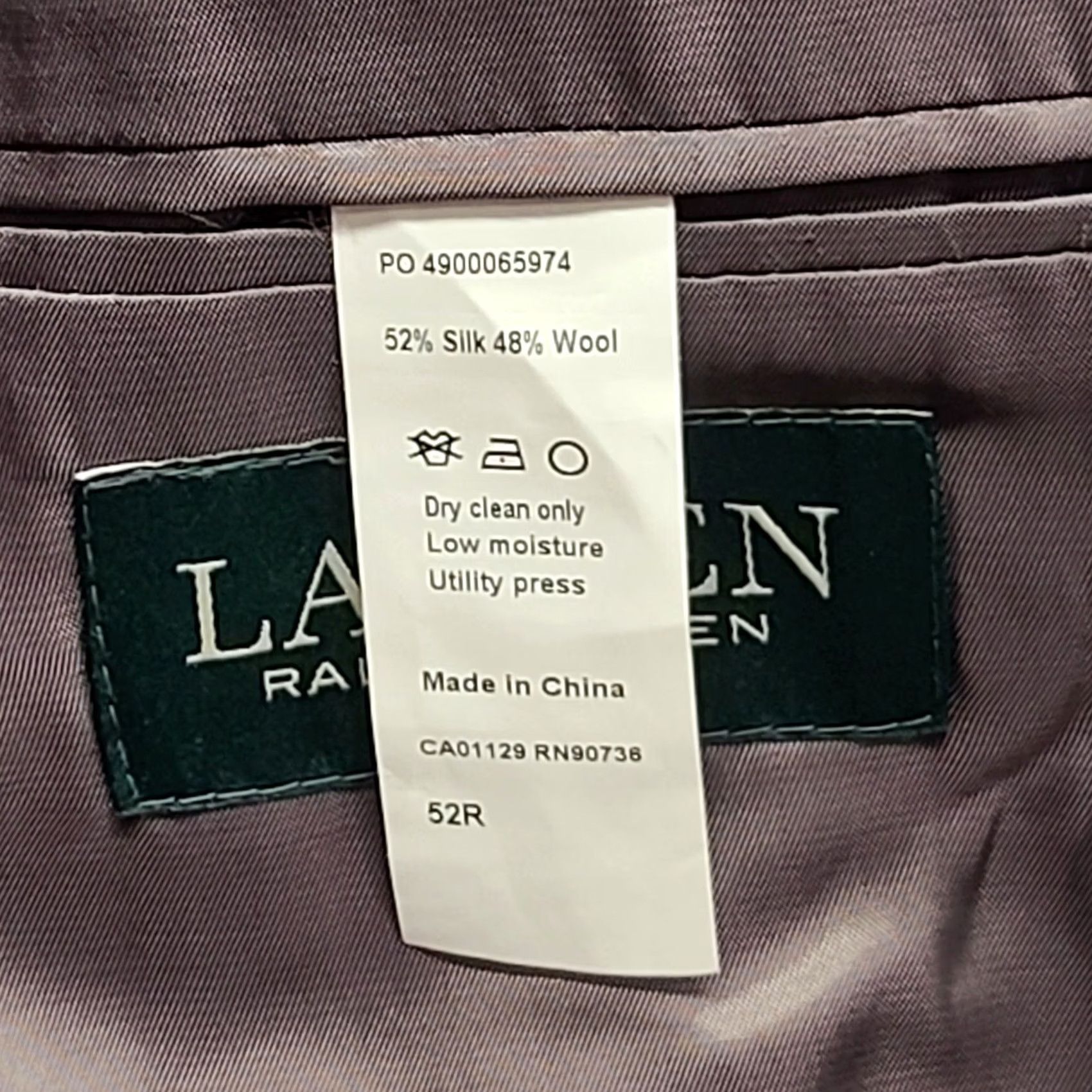 Ralph Lauren Lauren Ralph Lauren Sport Coat Mens 52R 2 Button Silk Wool Windowpane Notch Lapel Gray 2 Piece Big & Tall Mens B&T Jacket Shade Brown? Size US L / EU 52-54 / 3 - 6 Thumbnail