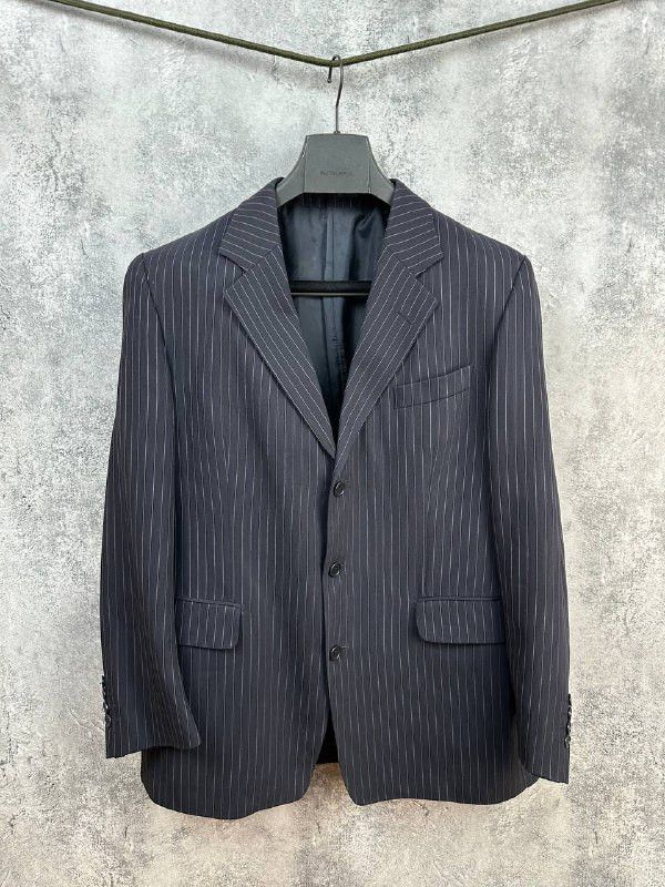 Yves Saint Laurent Yves Saint Laurent Pour Homme 90s Pinstripe Pure Wool Blazer Size 52R - 1 Thumbnail