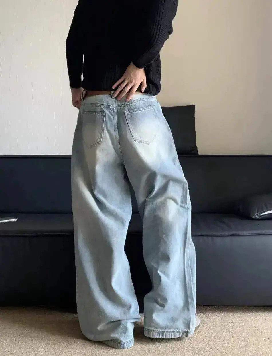 Japanese Brand Vintage washed high street style baggy jeans Size US 32 / EU 48 - 5 Thumbnail