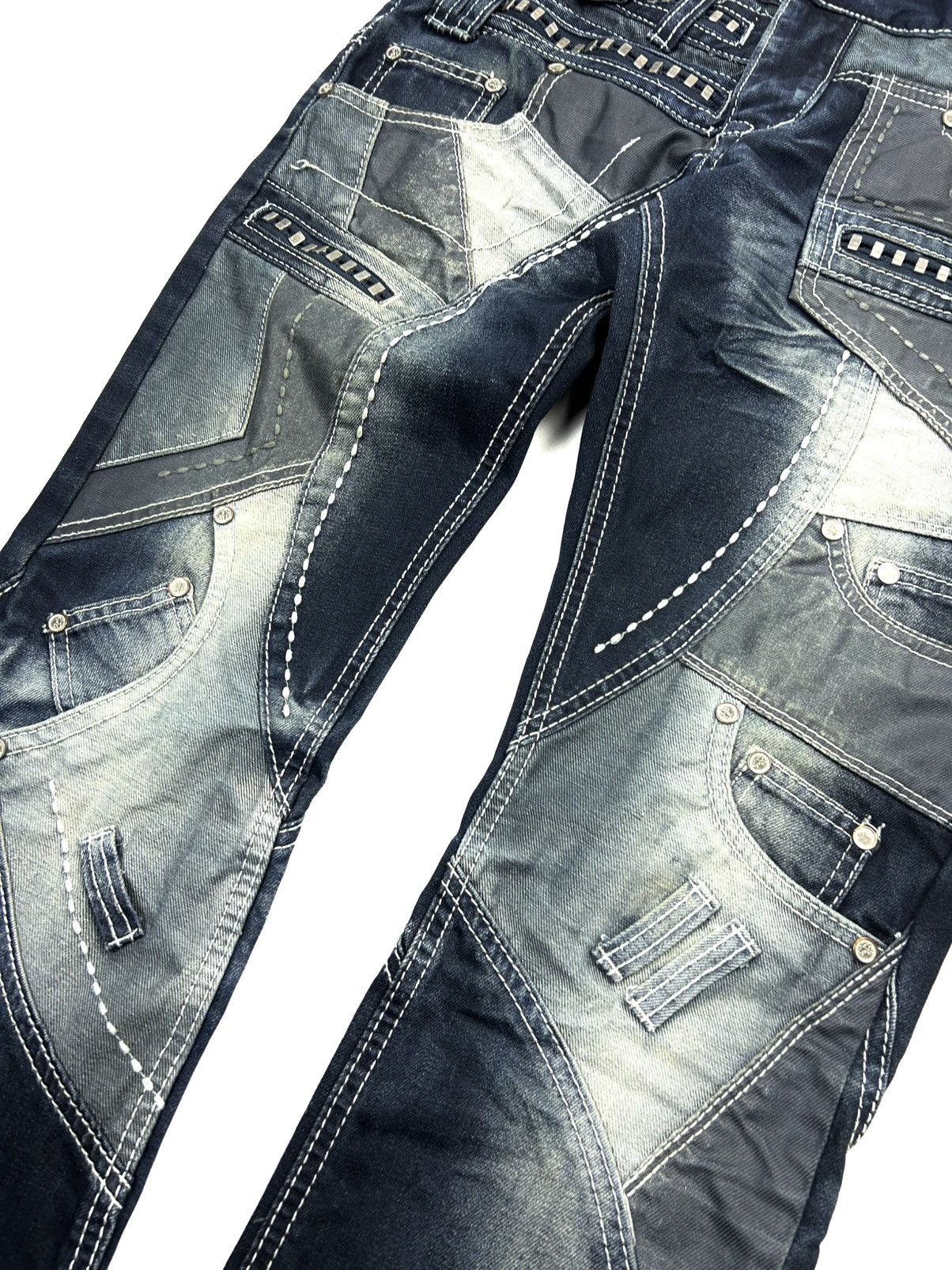 Japanese Brand J RAG Avant-Garde Japanese Jeans Multi-Pocket Navy Denim Y2K Size US 29 - 11 Thumbnail