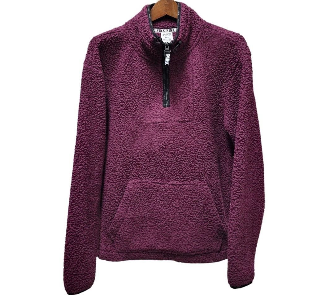Victoria's Secret Victoria's Secret Pink Quarter Zip Sherpa Pullover Women's Size L / US 10 / IT 46 - 6 Thumbnail