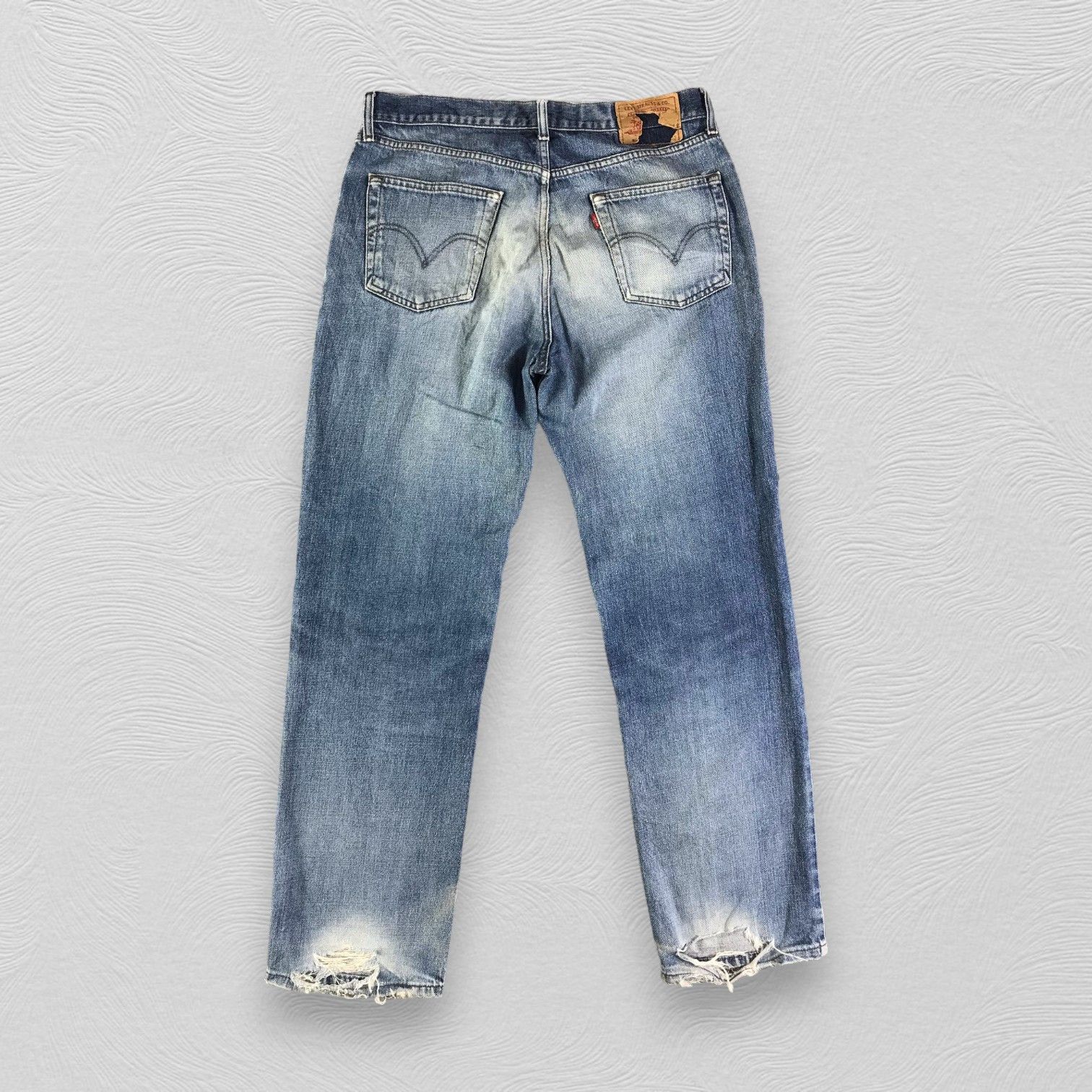 Levi's Vintage Levis 533 Jeans Ripped Denim KJ2823 Size US 35 - 2 Thumbnail