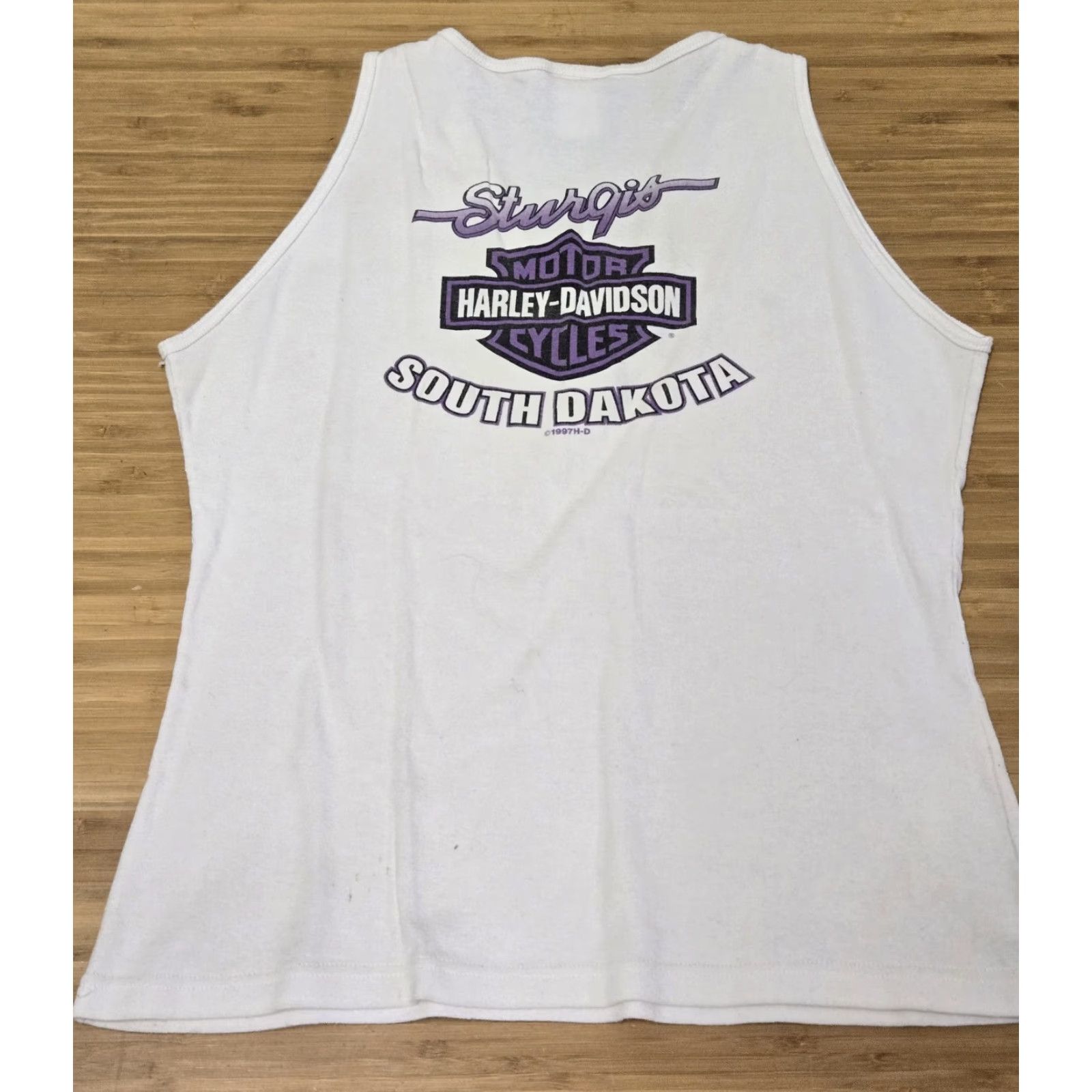 Harley Davidson VINTAGE Harley-Davidson Shirt Womens Large White Sturgis Black Hills Rally 2001 USA Size L / US 10 / IT 46 - 4 Thumbnail