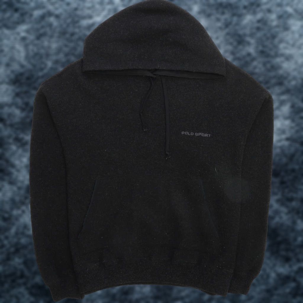 VINTAGE Polo Sport Ralph Lauren Black Fleece Hoodie Sweatshirt Size Small Sports Mens