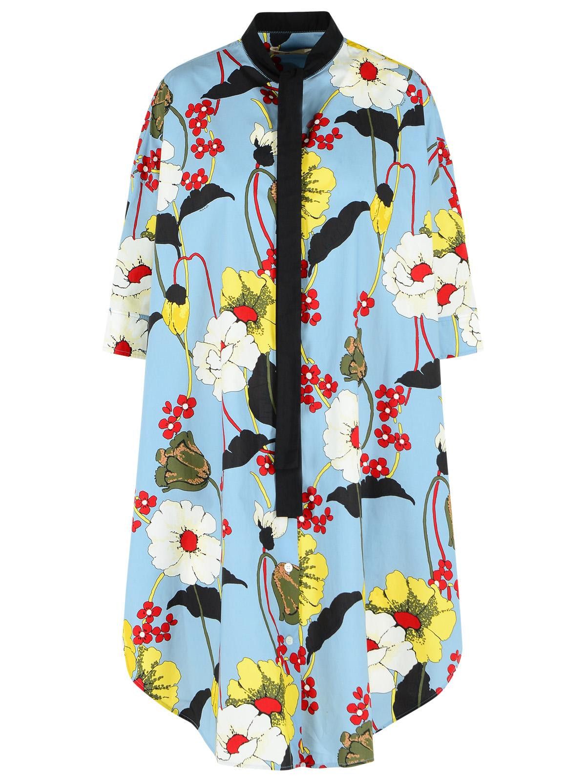 Marni MARNI Multicolor Cotton Dress Size M / US 6-8 / IT 42-44 - 1 Thumbnail