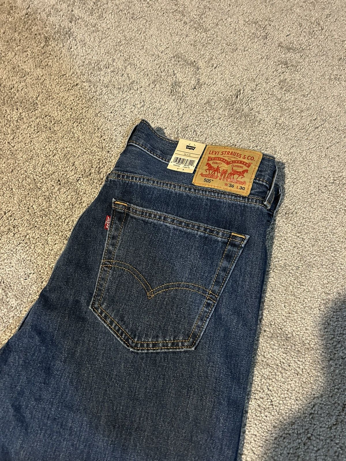 Levi's × Levi's Vintage Clothing Levi's 505 Mens Cotton Regular Jeans 36x30 Size US 36 / EU 52 - 3 Thumbnail