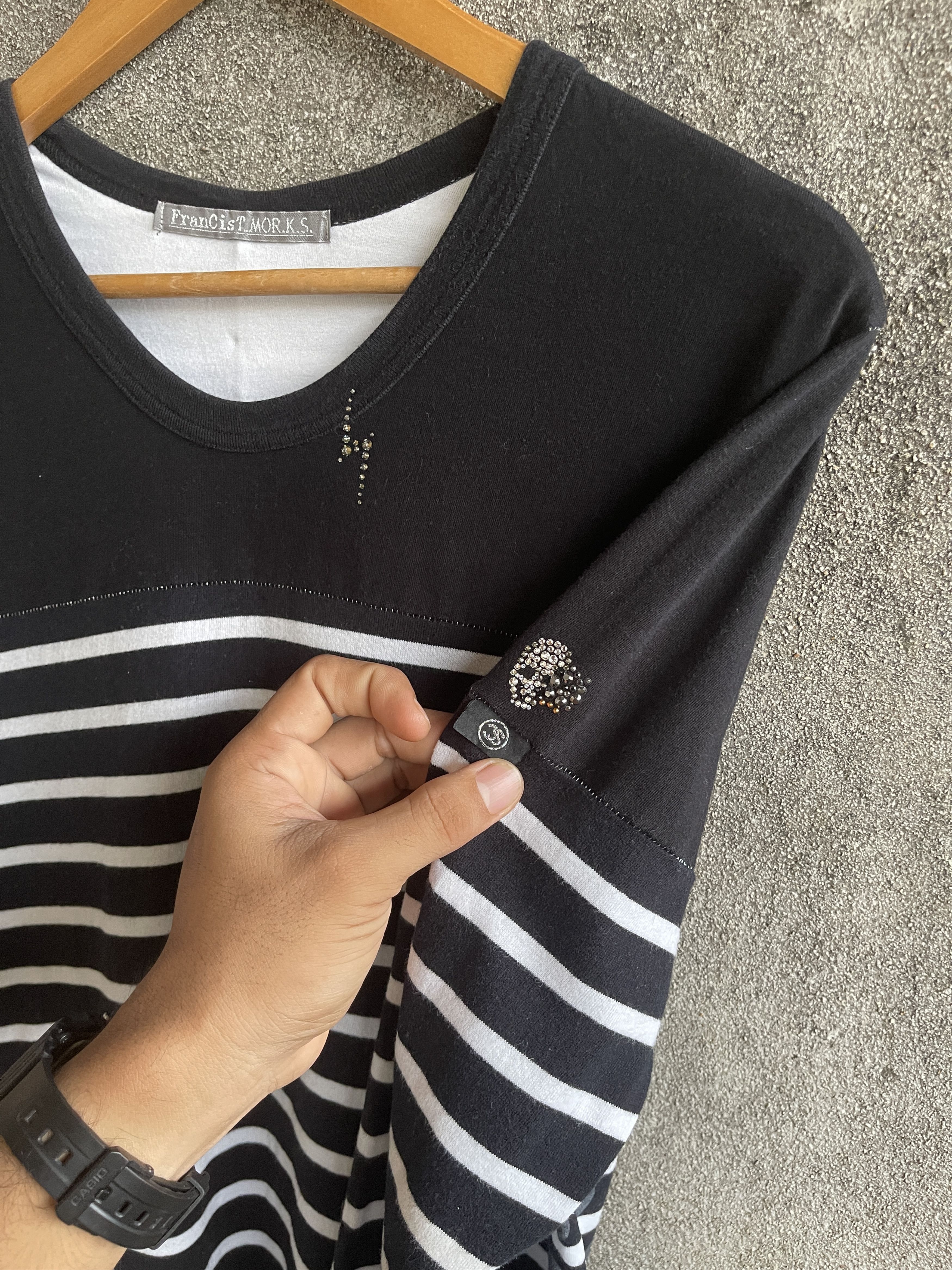 FranCisT MOR.K.S Vintage🔥FRANCIS.T.MOR.K.S🔥Striped V Neck Long Sleeve Tee Size US S / EU 44-46 / 1 - 6 Thumbnail