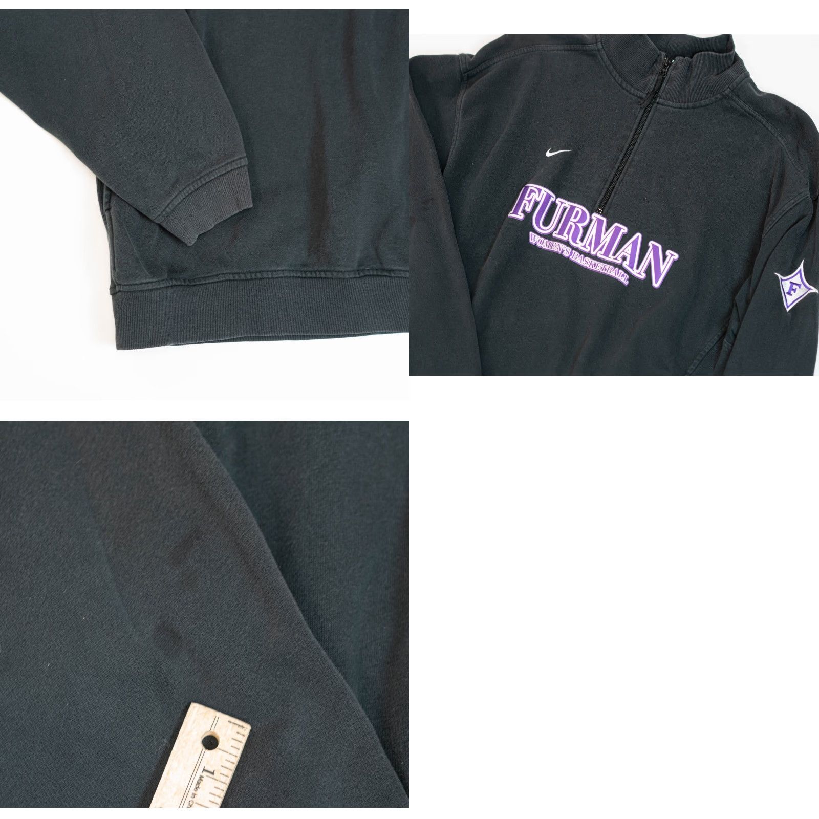 Nike VINTAGE NIKE Furman University Sweatshirt 1/4 Zip Men M Black NCAA Basketball pullover Size US M / EU 48-50 / 2 - 9 Thumbnail