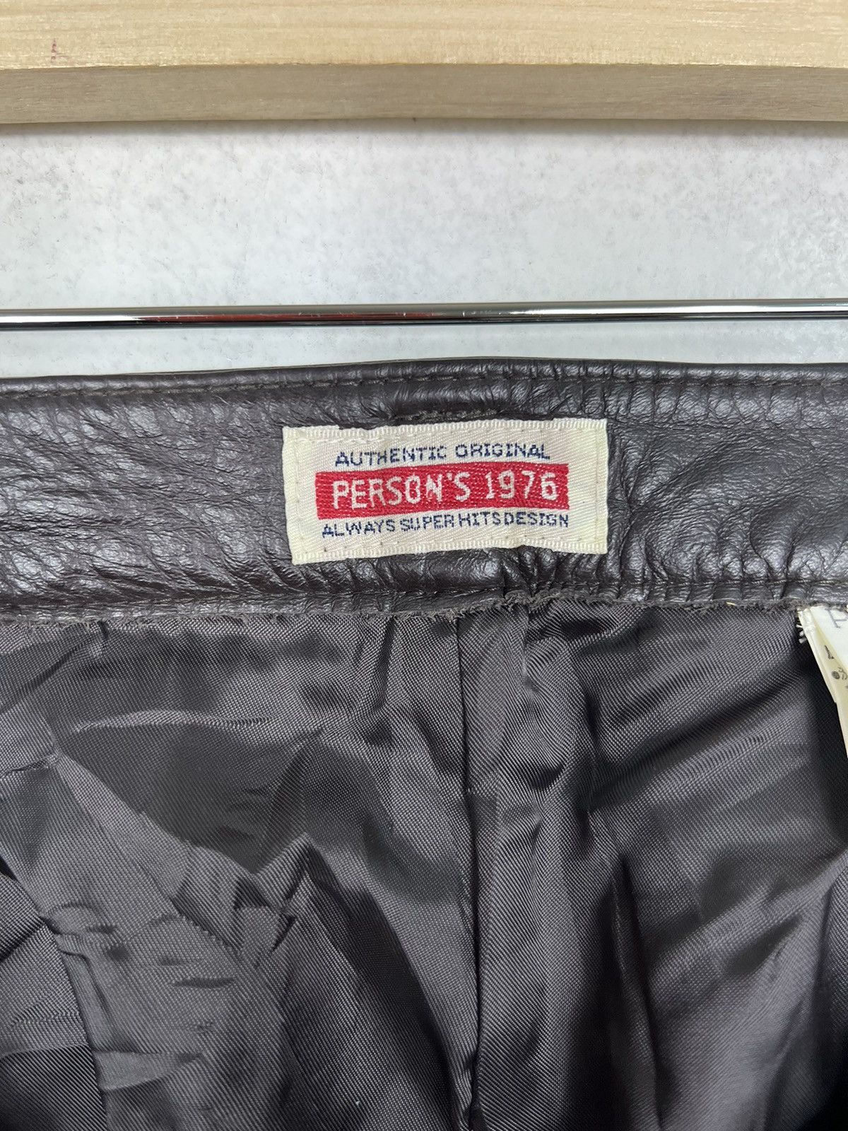 Japanese Brand 🔥 PERSONS LEATHER MOTO PANTS Size US 26 / EU 42 - 11 Thumbnail