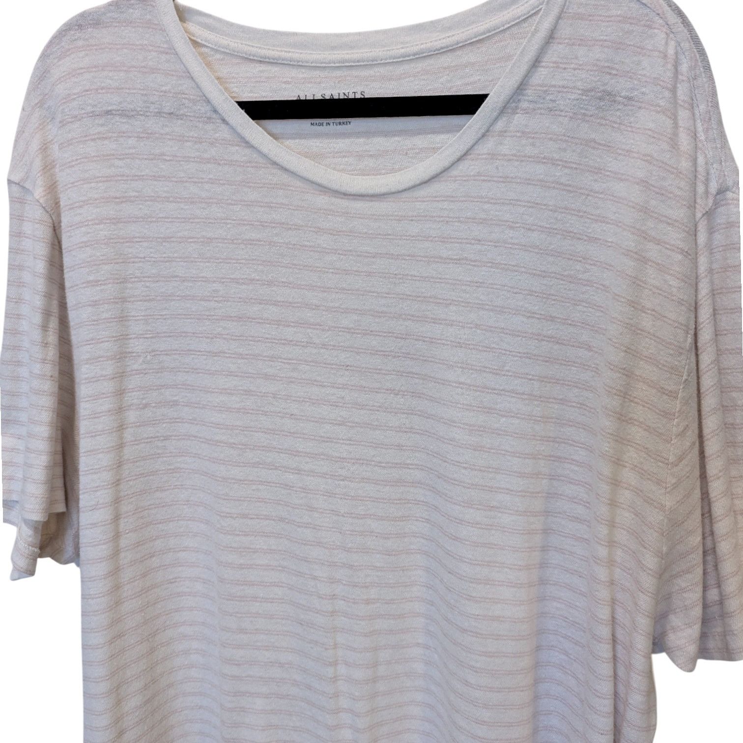 Allsaints All Saints Striped Cotton Linen Oversized Fit T-Shirt XXL Size XXL / US 16-18 / IT 52-54 - 3 Thumbnail