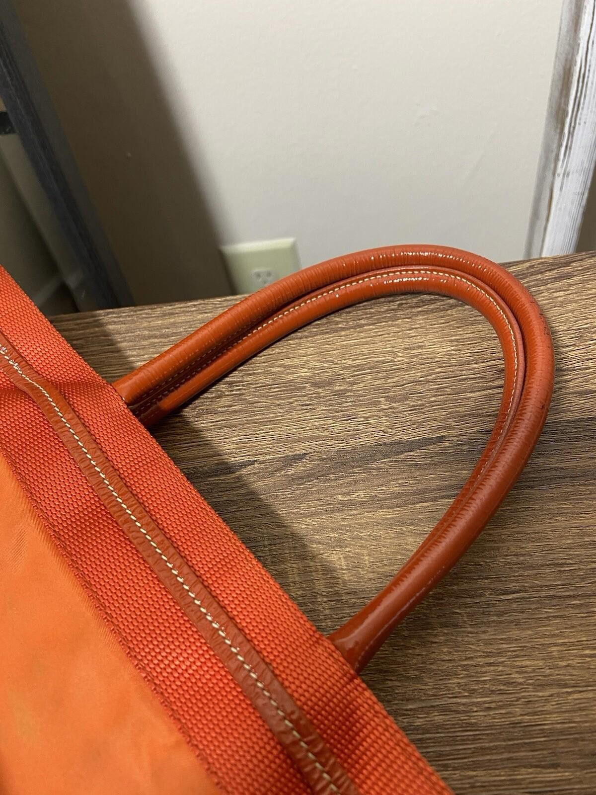 Prada Prada red patent leather orange nylon small hand tote bag Size ONE SIZE - 10 Thumbnail