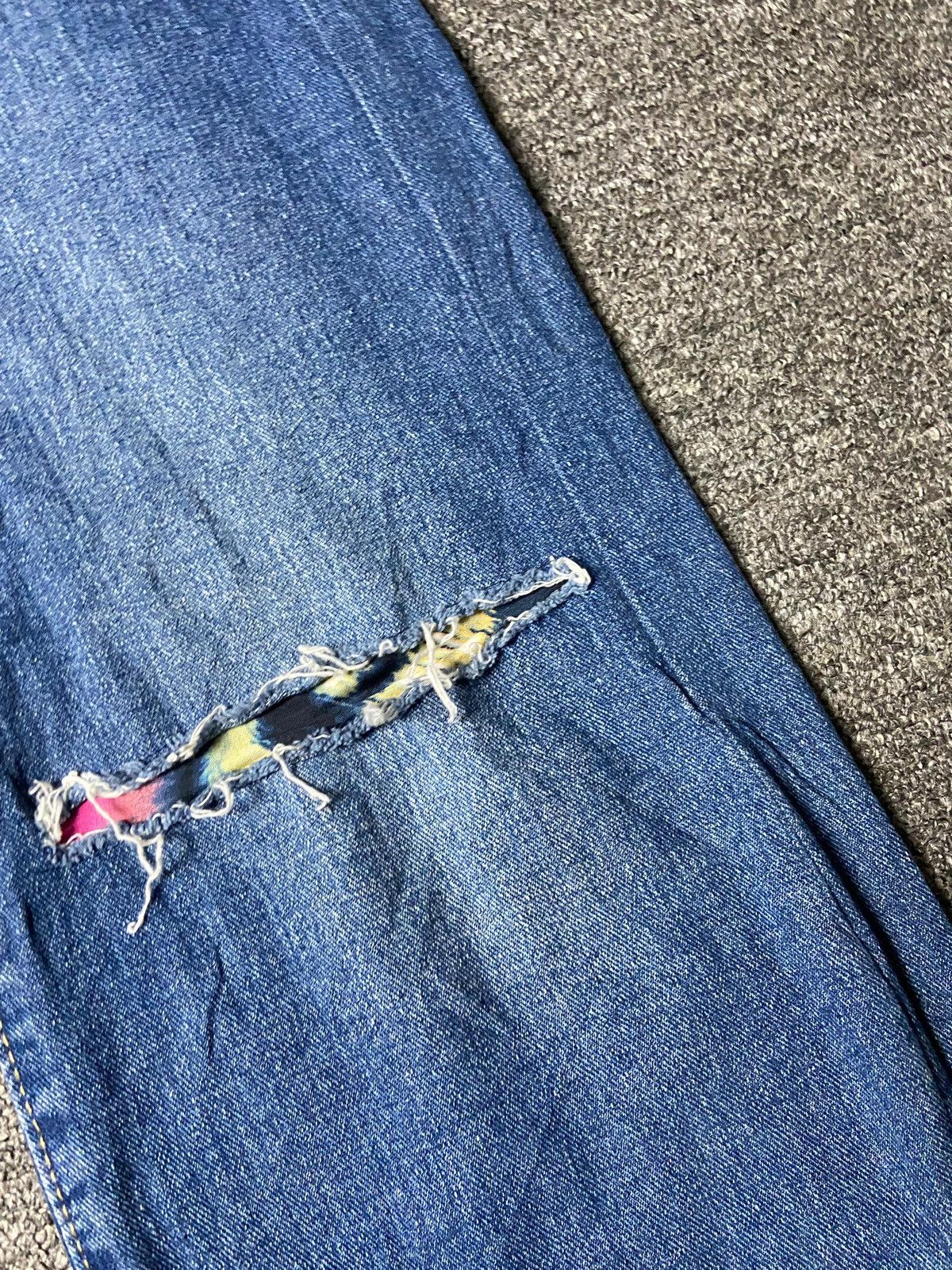 Japanese Brand Chou Chou Angelina Wide Leg Denim Jeans with Patches (165) Size 24" / US 00 / IT 34 - 11 Thumbnail