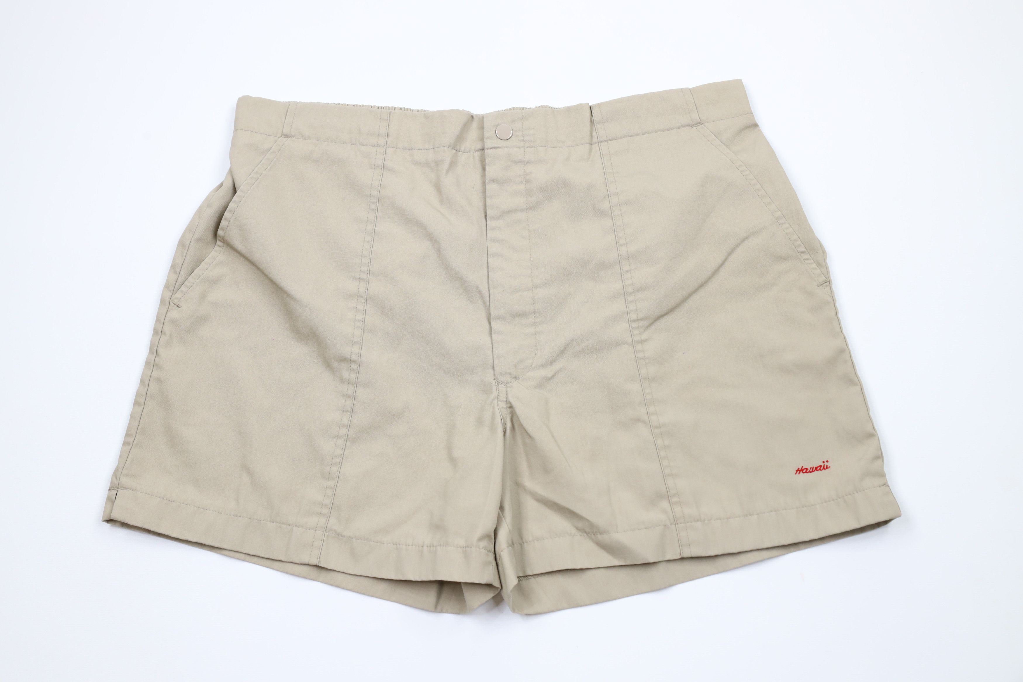 Vintage Vintage 70s Streetwear Out Hawaii Above Knee Shorts Beige Size US 40 / EU 56 - 1 Thumbnail
