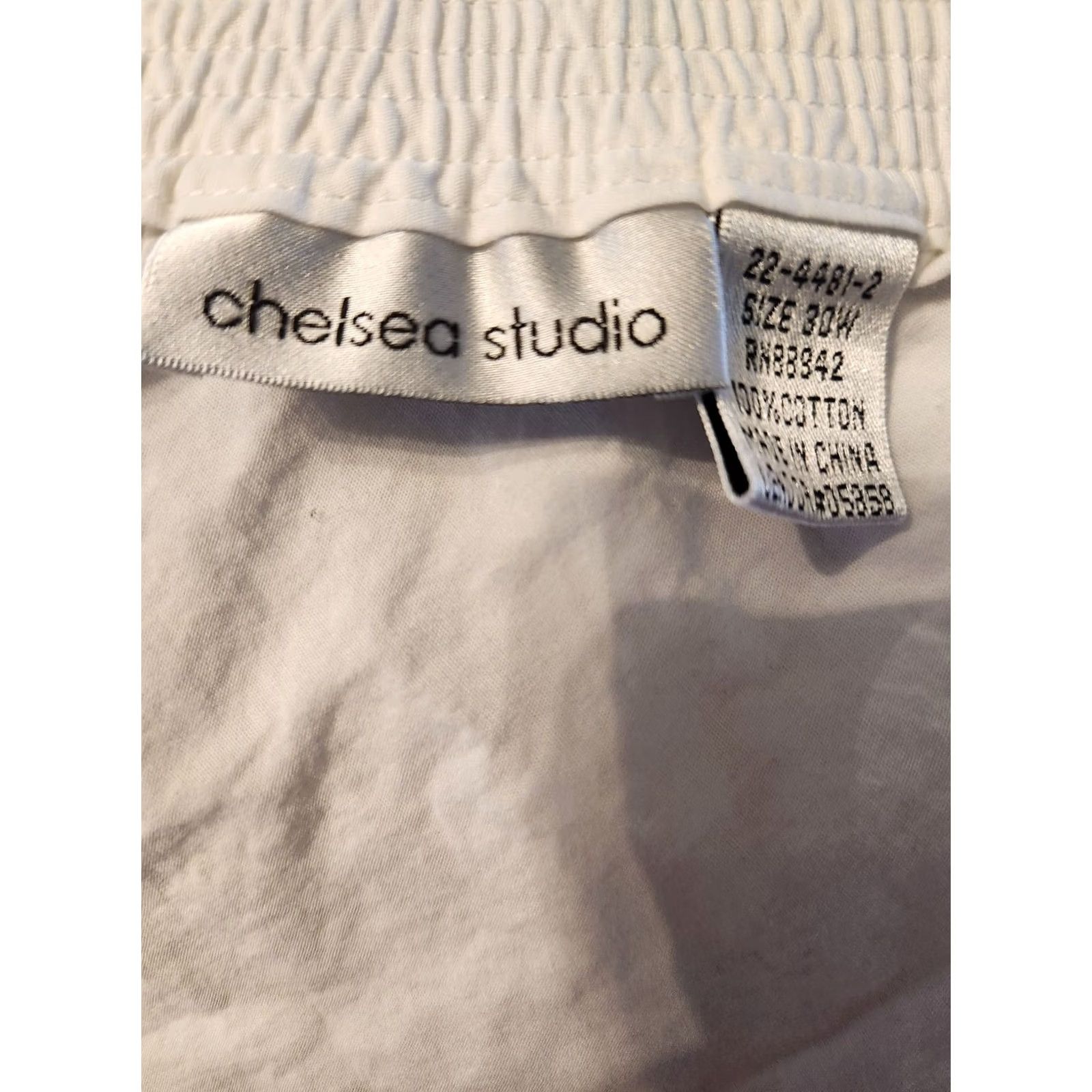 Vintage Chelsea Studio Skirt White Floral Embroidery Elastic Waist Midi A Line 30W Women Size 30" / US 8 / IT 44 - 6 Thumbnail