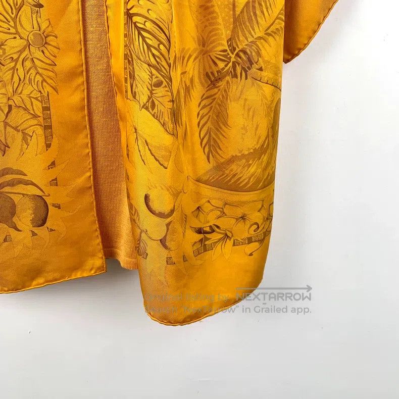 Hermes Hermes Orange floral print linen round neck long-sleeve kn Size XXS / US 00 / IT 34 - 4 Thumbnail